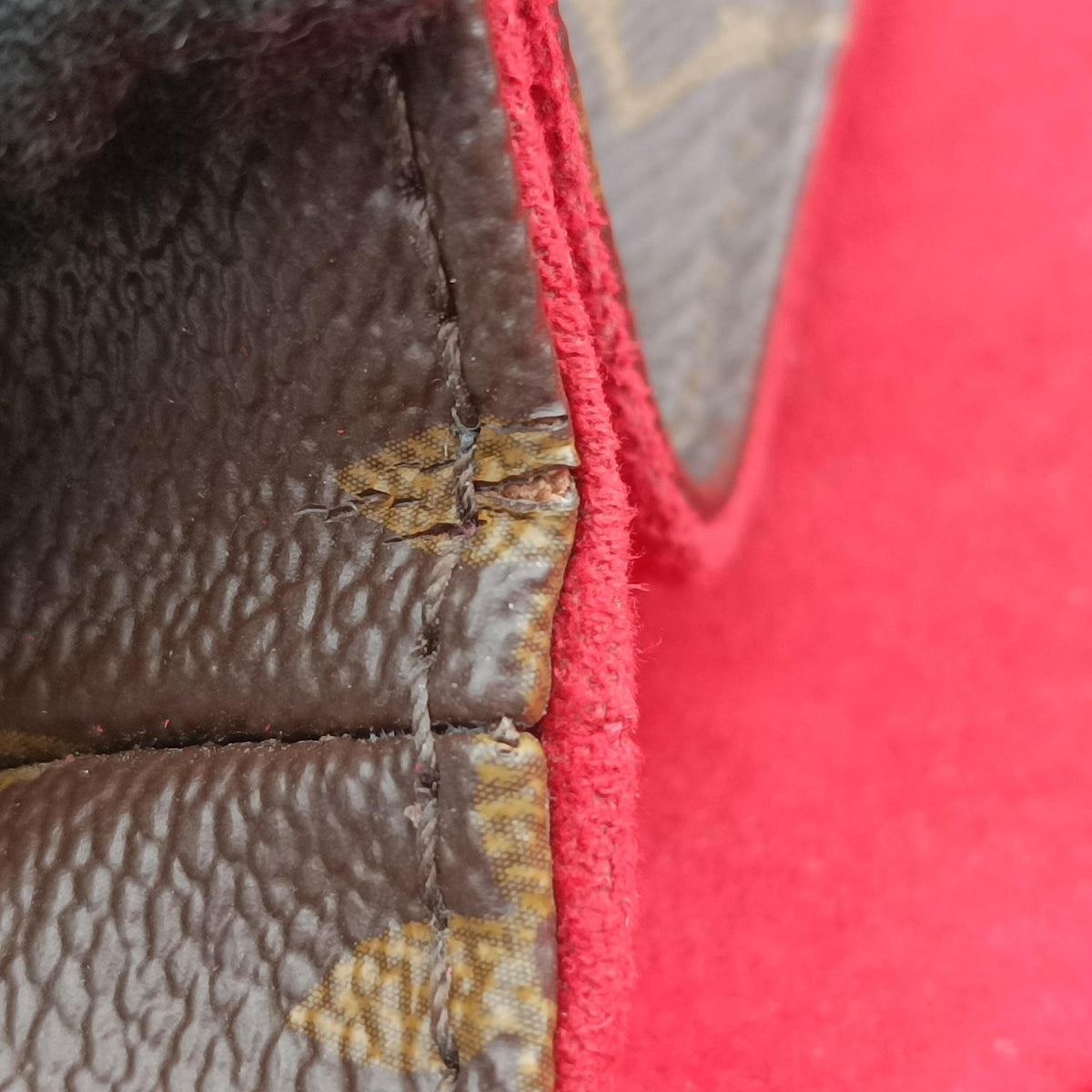 Pre-owned Louis Vuitton SAINT MICHEL brown×COQUELICOT Monogram Canvas×calf leather M44031 shoulderbag | stylenewstar