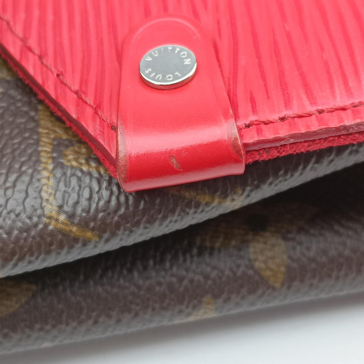 Pre-owned Louis Vuitton SAINT MICHEL brown×COQUELICOT Monogram Canvas×calf leather M44031 shoulderbag | stylenewstar
