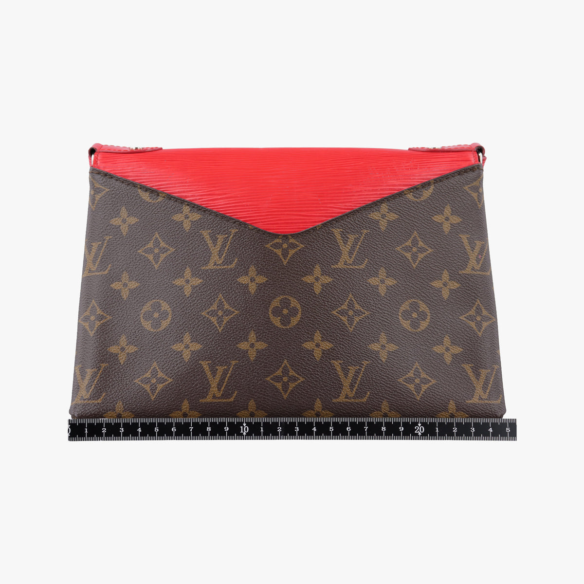 Pre-owned Louis Vuitton SAINT MICHEL brown×COQUELICOT Monogram Canvas×calf leather M44031 shoulderbag | stylenewstar