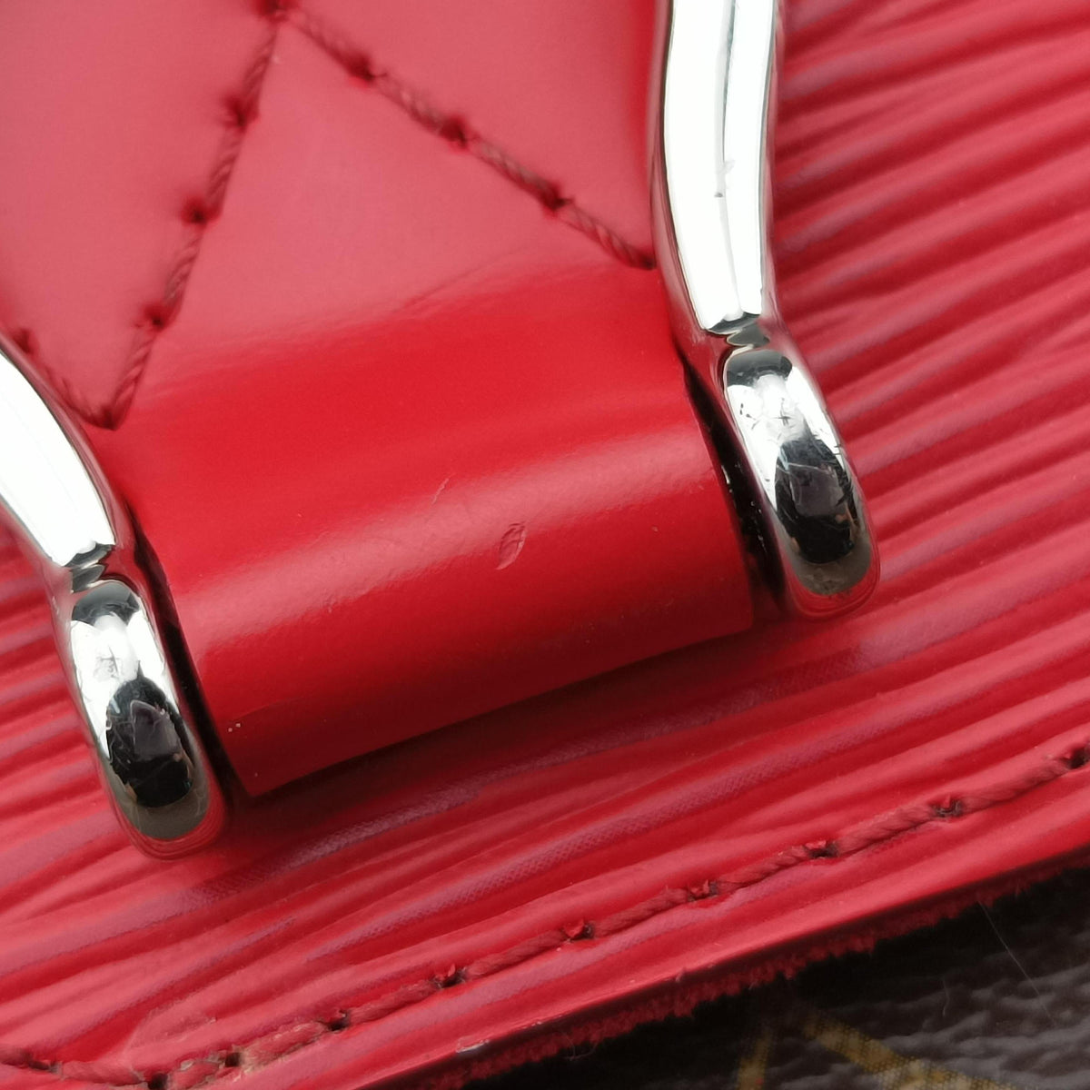 Pre-owned Louis Vuitton SAINT MICHEL brown×COQUELICOT Monogram Canvas×calf leather M44031 shoulderbag | stylenewstar