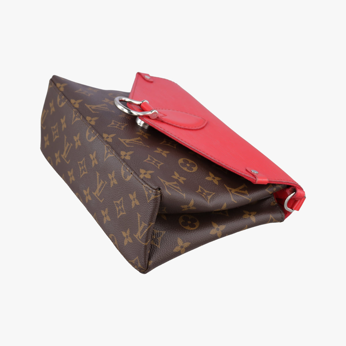 Pre-owned Louis Vuitton SAINT MICHEL brown×COQUELICOT Monogram Canvas×calf leather M44031 shoulderbag | stylenewstar