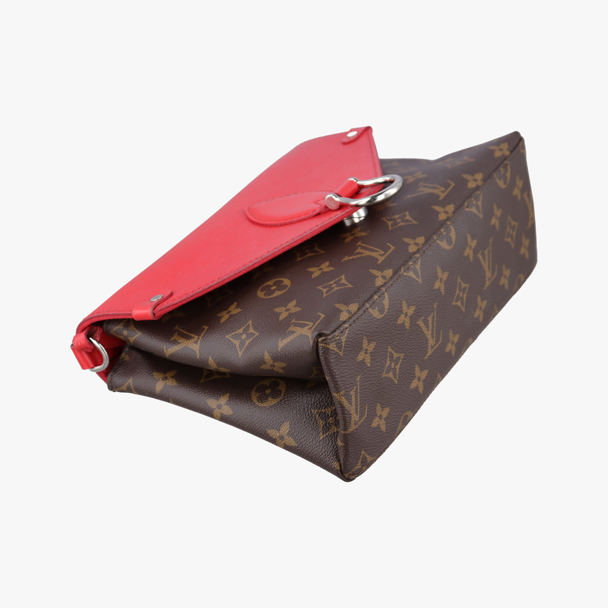 Pre-owned Louis Vuitton SAINT MICHEL brown×COQUELICOT Monogram Canvas×calf leather M44031 shoulderbag | stylenewstar