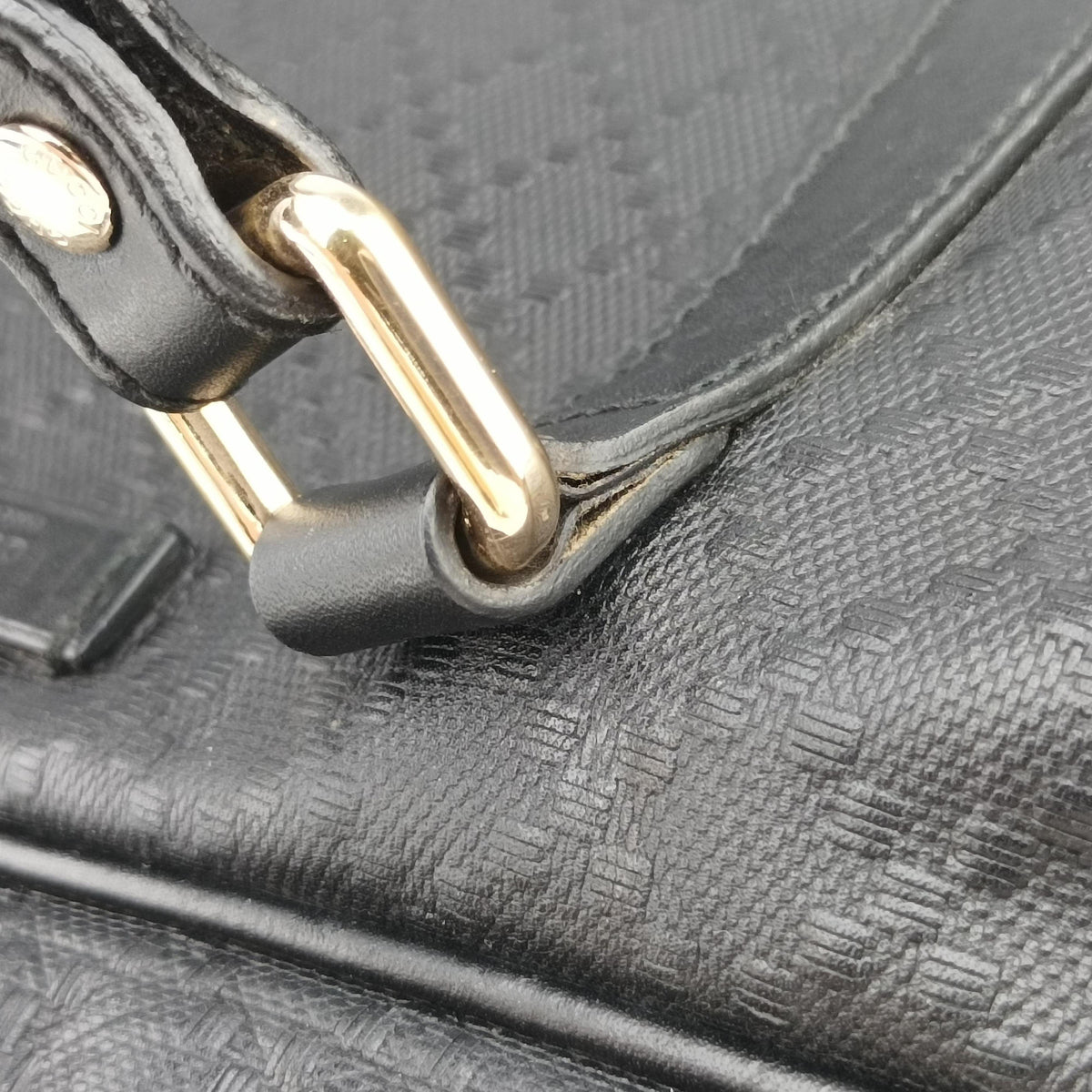 Pre-owned Gucci Diamante Black Leather 208463 handbag | stylenewstar