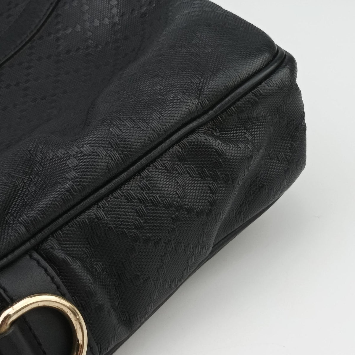 Pre-owned Gucci Diamante Black Leather 208463 handbag | stylenewstar