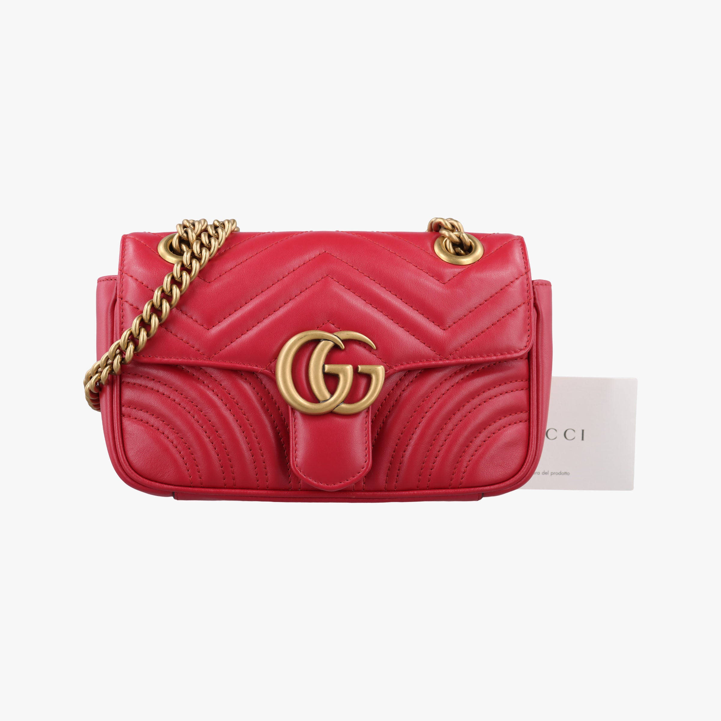 Secondhand Gucci GG Marmont Red Leather 446744 shoulderbag | stylenewstar