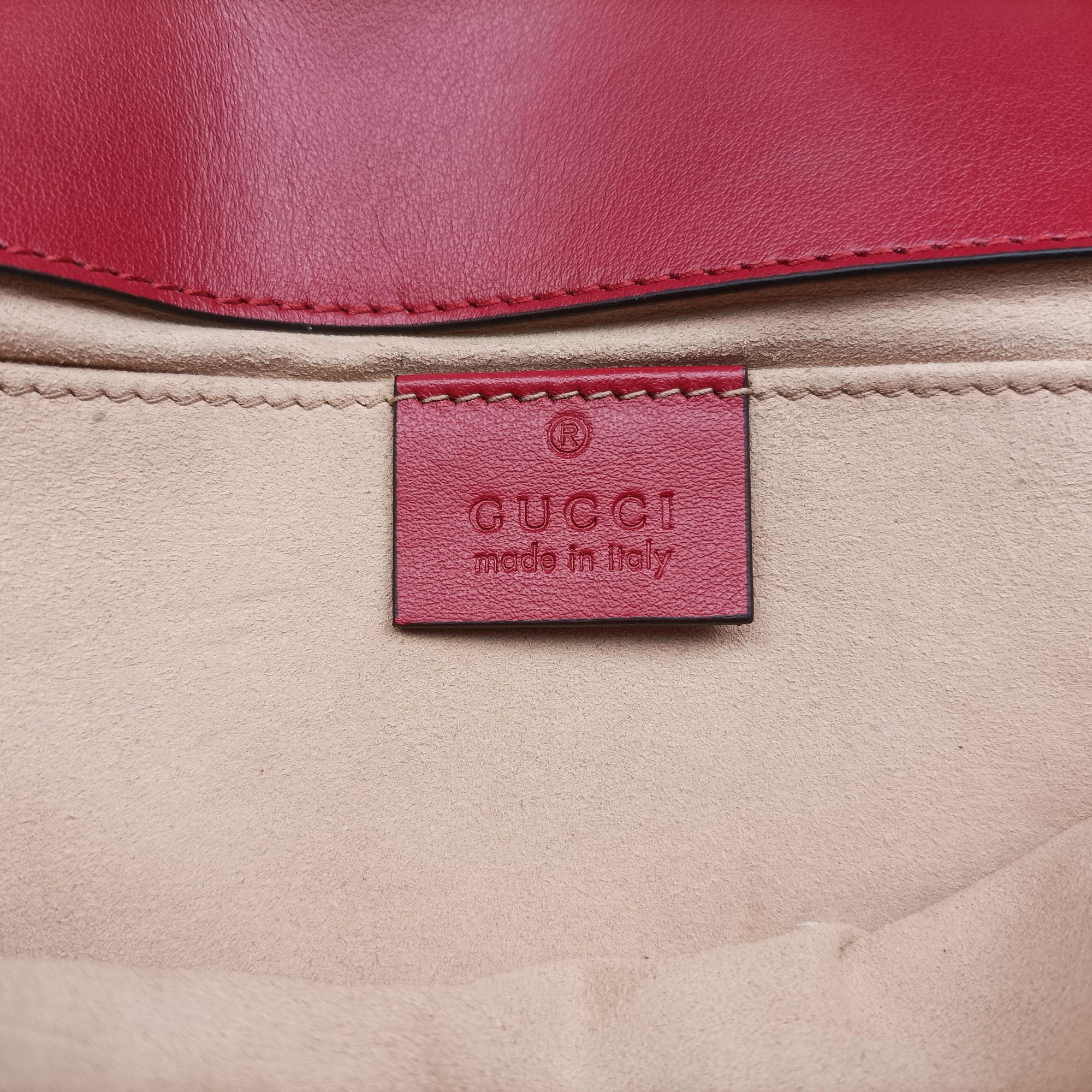 Secondhand Gucci GG Marmont Red Leather 446744 shoulderbag | stylenewstar