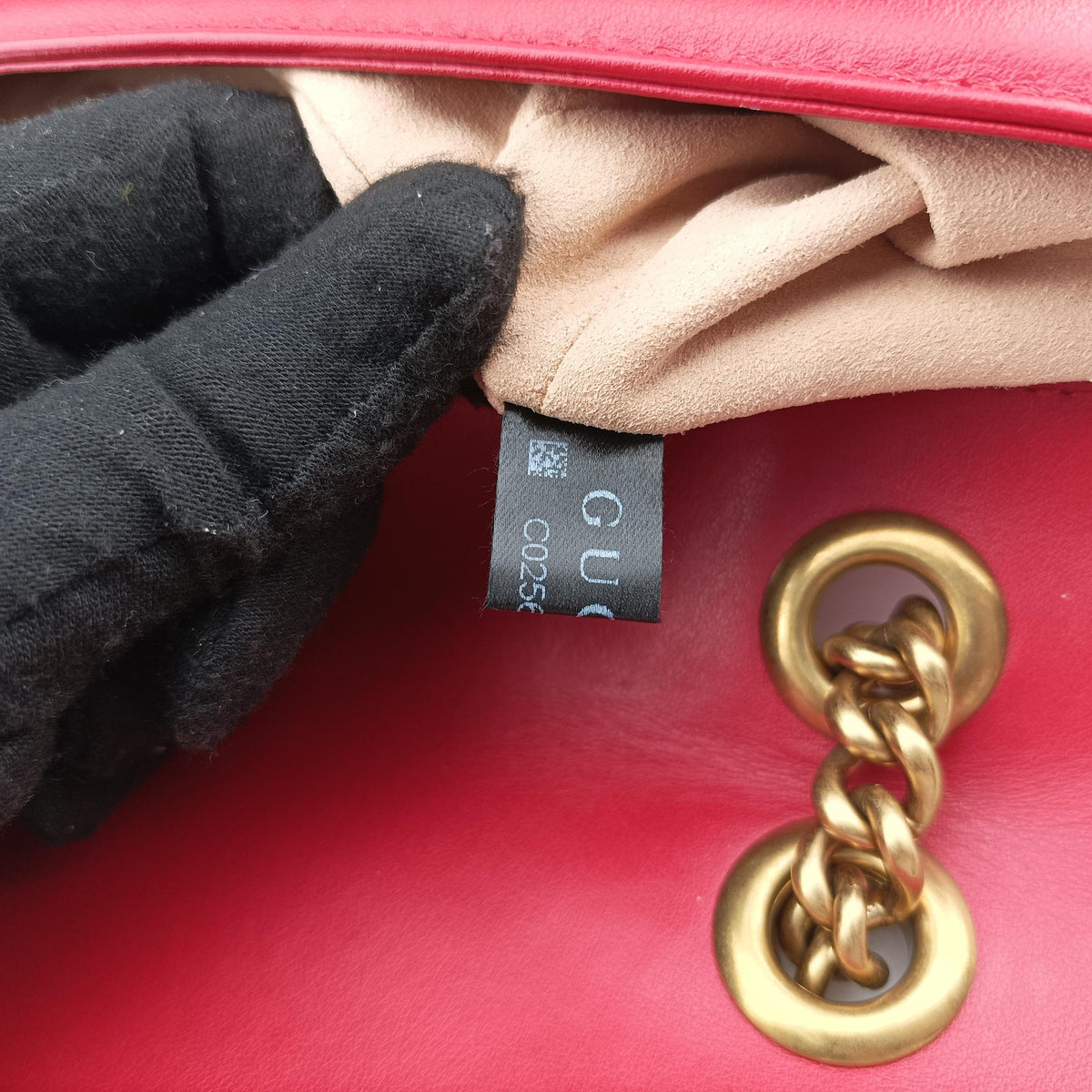 Secondhand Gucci GG Marmont Red Leather 446744 shoulderbag | stylenewstar