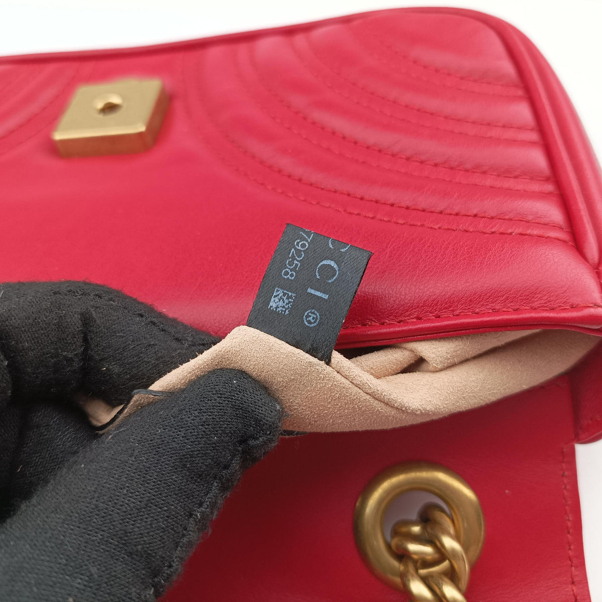 Secondhand Gucci GG Marmont Red Leather 446744 shoulderbag | stylenewstar