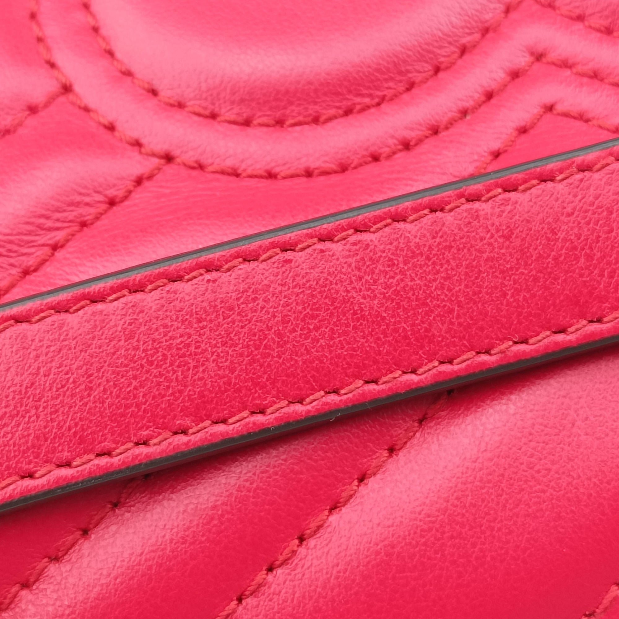 Secondhand Gucci GG Marmont Red Leather 446744 shoulderbag | stylenewstar