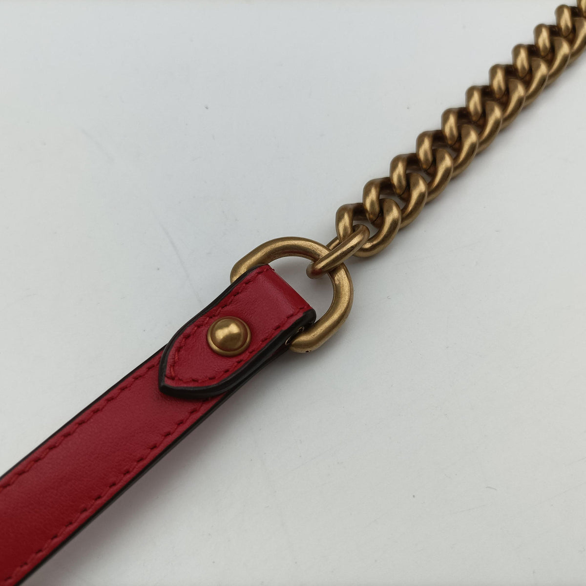 Secondhand Gucci GG Marmont Red Leather 446744 shoulderbag | stylenewstar