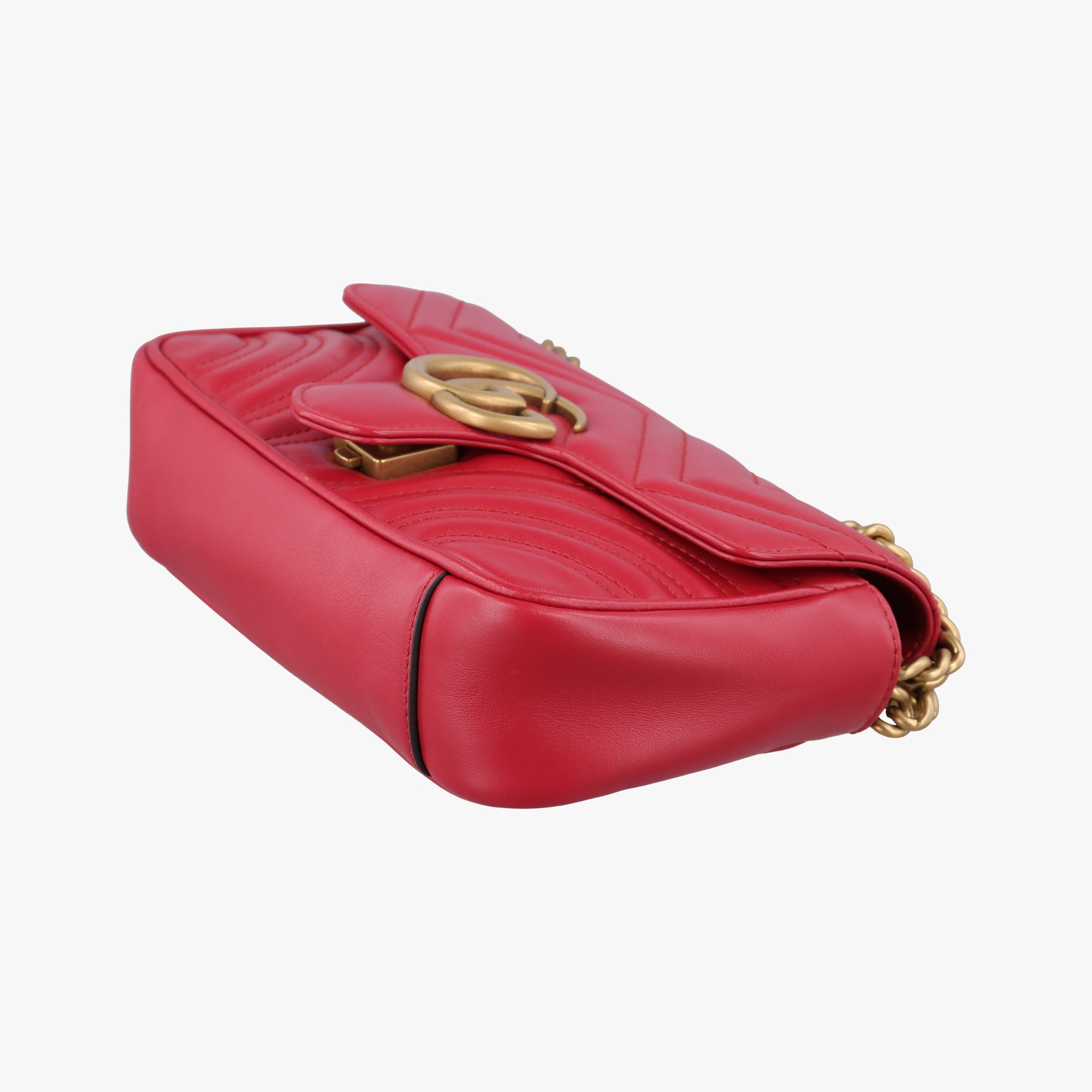 Secondhand Gucci GG Marmont Red Leather 446744 shoulderbag | stylenewstar