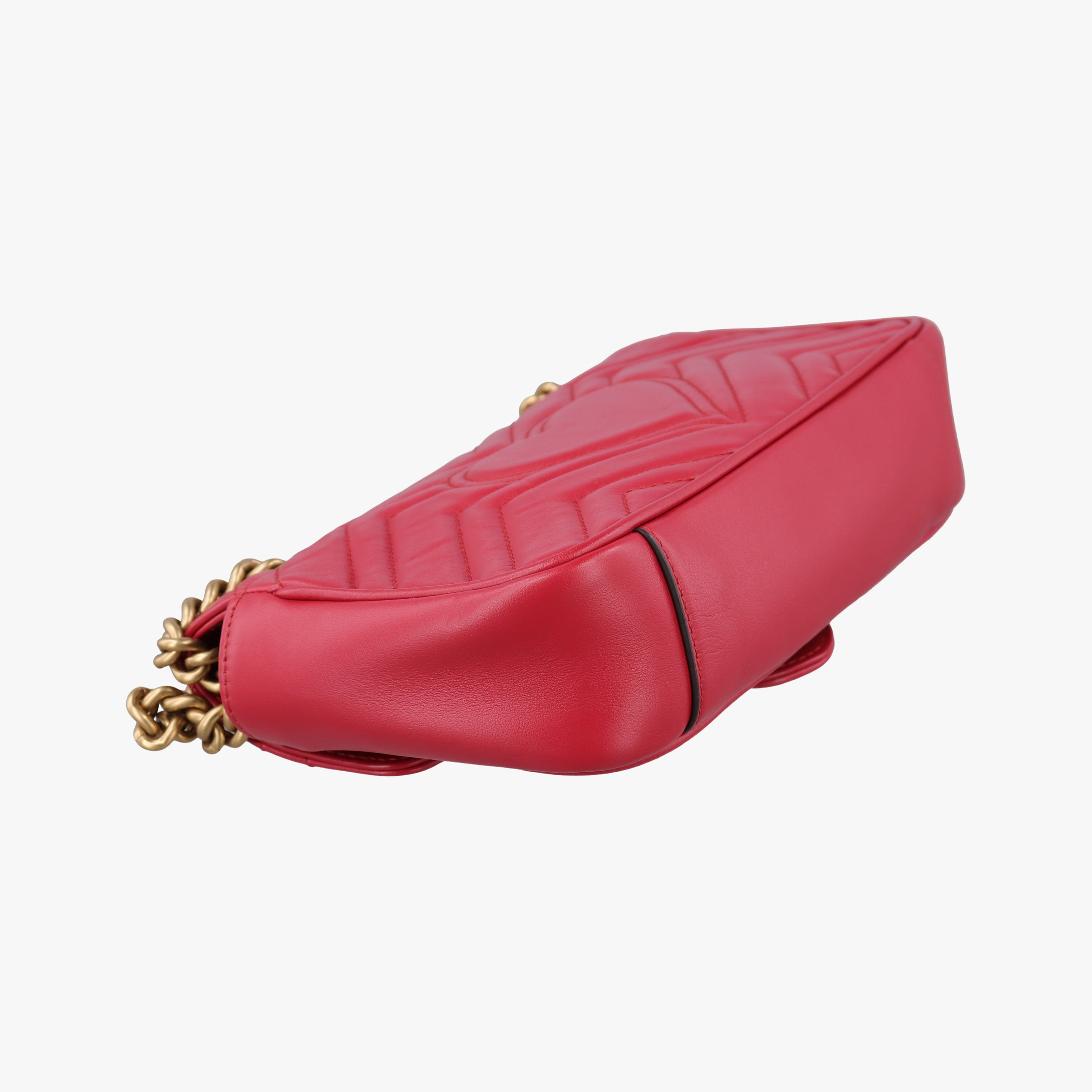 Secondhand Gucci GG Marmont Red Leather 446744 shoulderbag | stylenewstar
