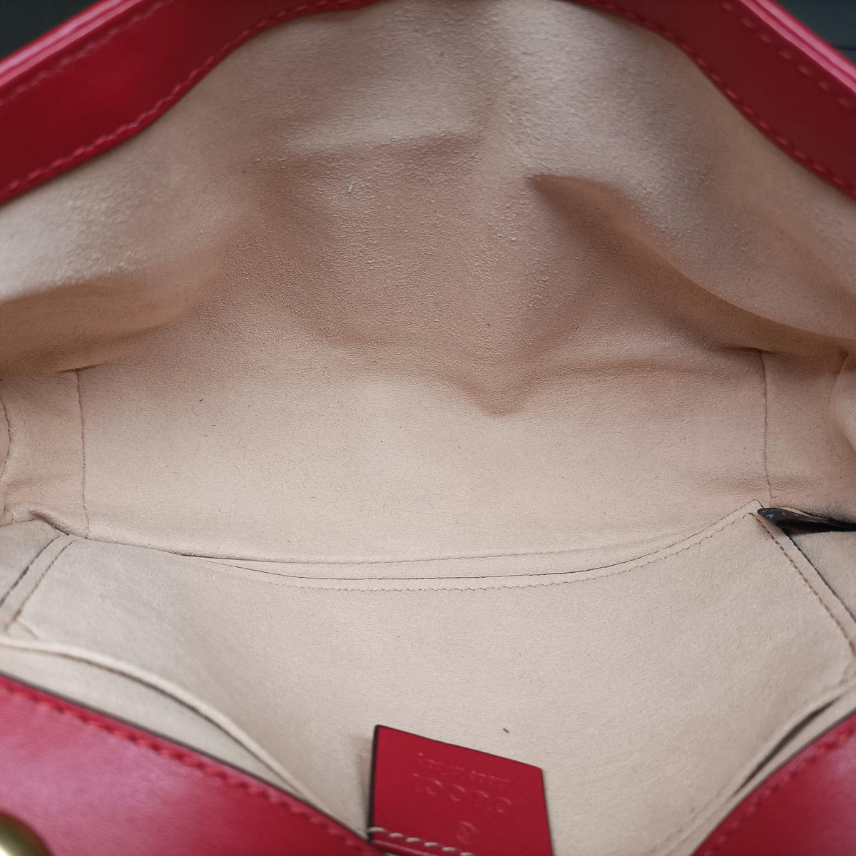 Secondhand Gucci GG Marmont Red Leather 446744 shoulderbag | stylenewstar