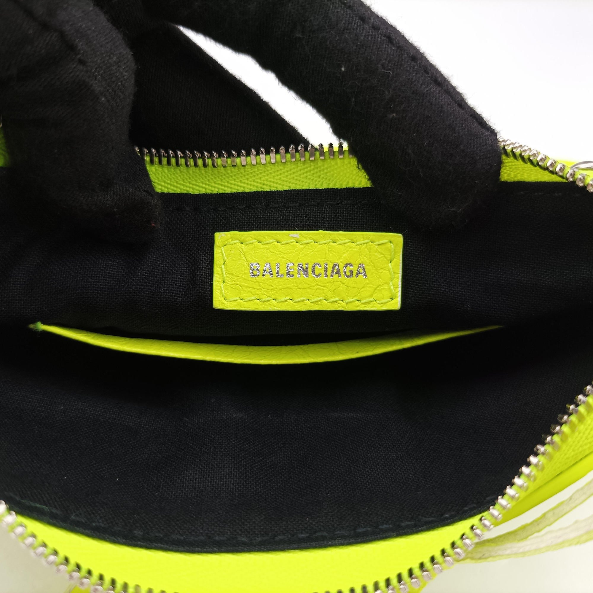 Pre-owned Balenciaga Le Cagole YellowGreen lambskin  shoulderbag | stylenewstar