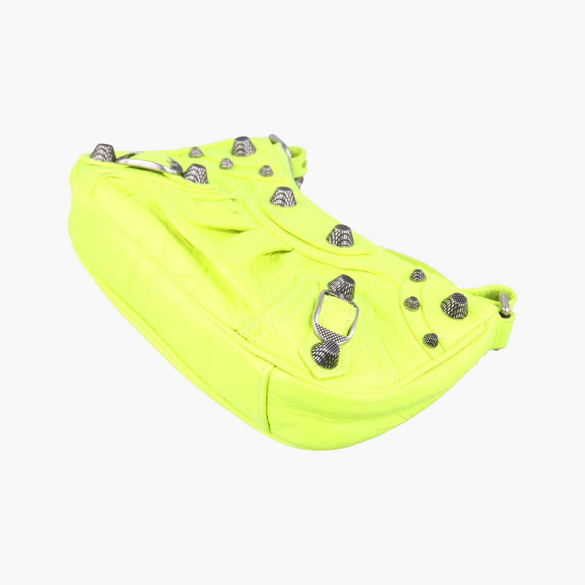 Pre-owned Balenciaga Le Cagole YellowGreen lambskin  shoulderbag | stylenewstar