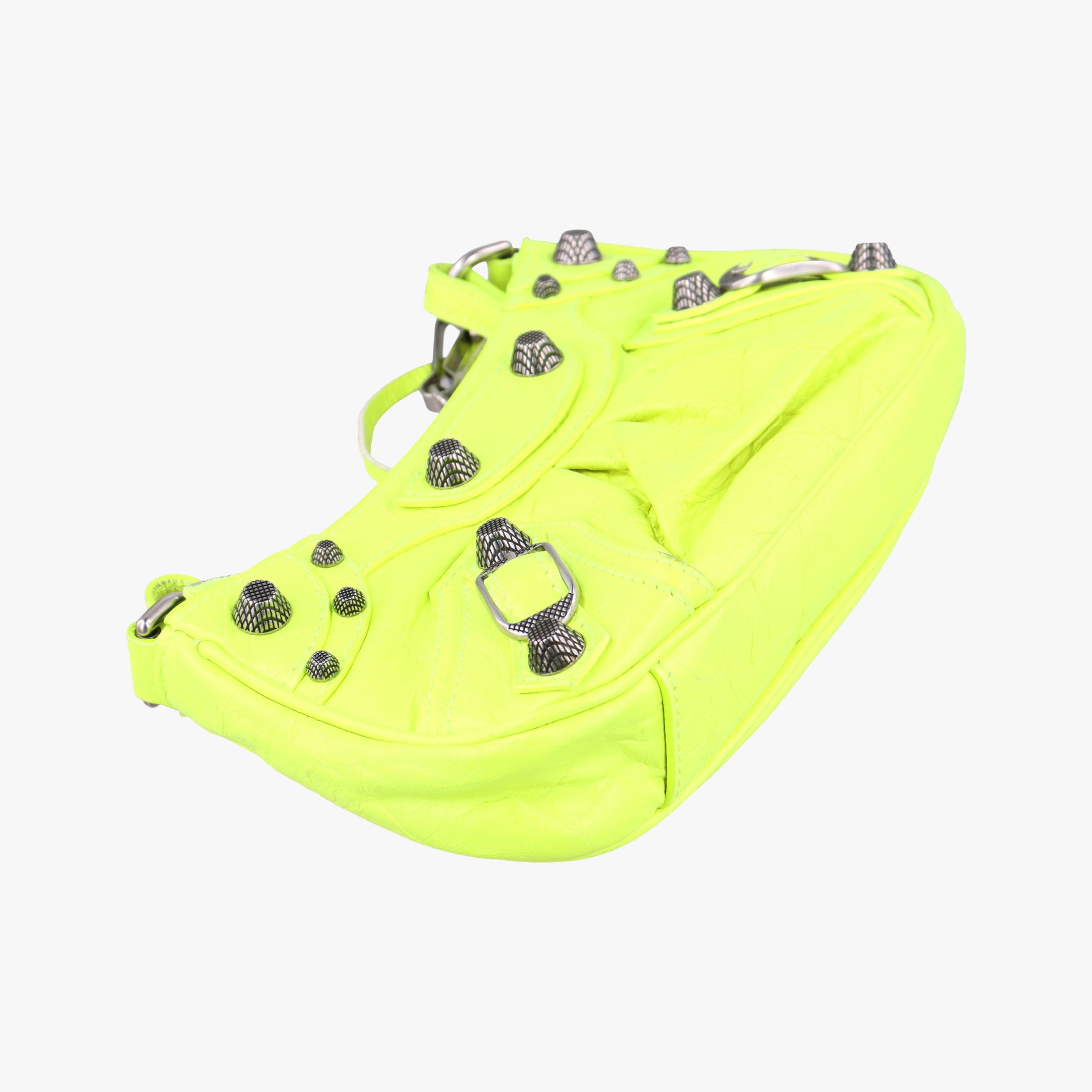 Pre-owned Balenciaga Le Cagole YellowGreen lambskin  shoulderbag | stylenewstar