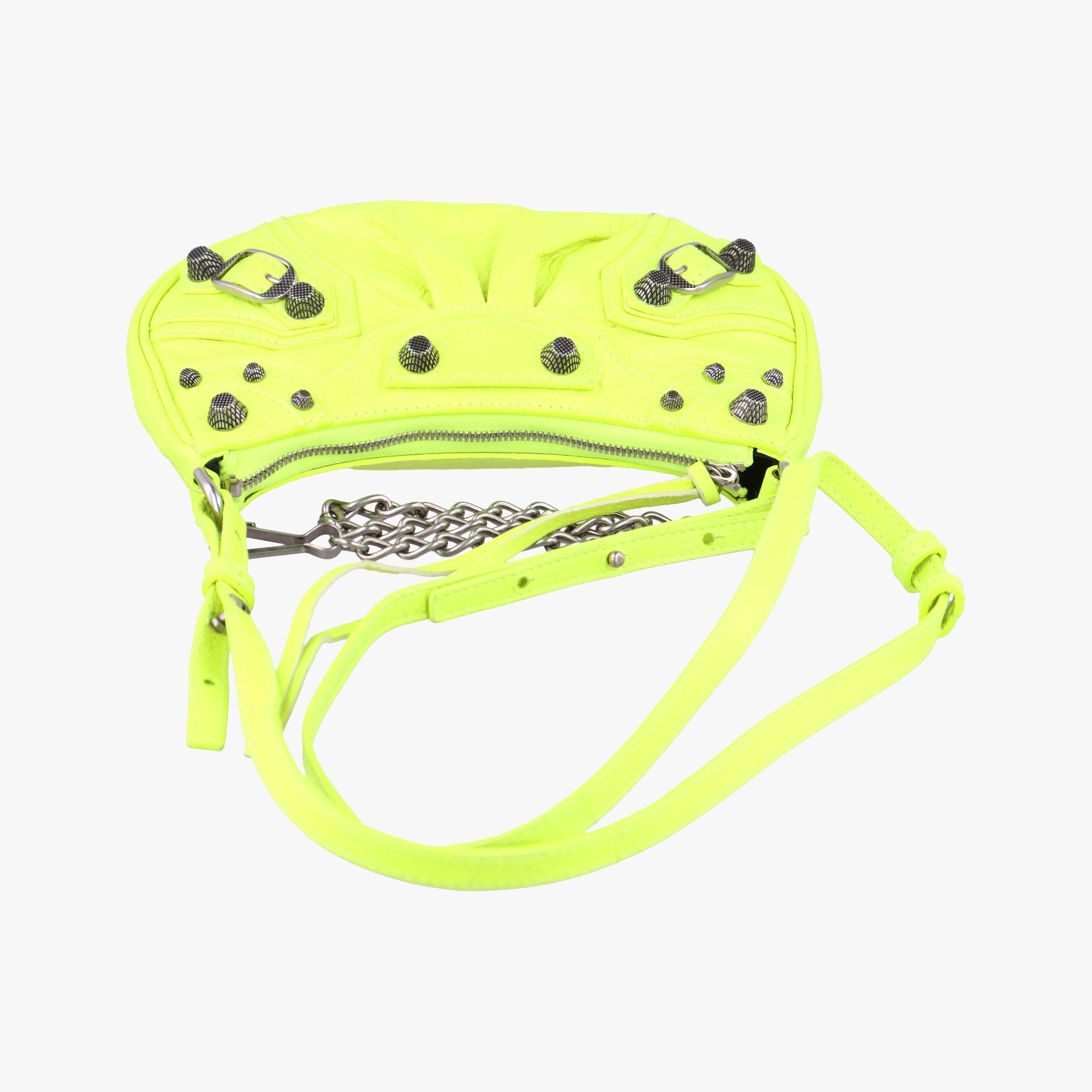 Pre-owned Balenciaga Le Cagole YellowGreen lambskin  shoulderbag | stylenewstar