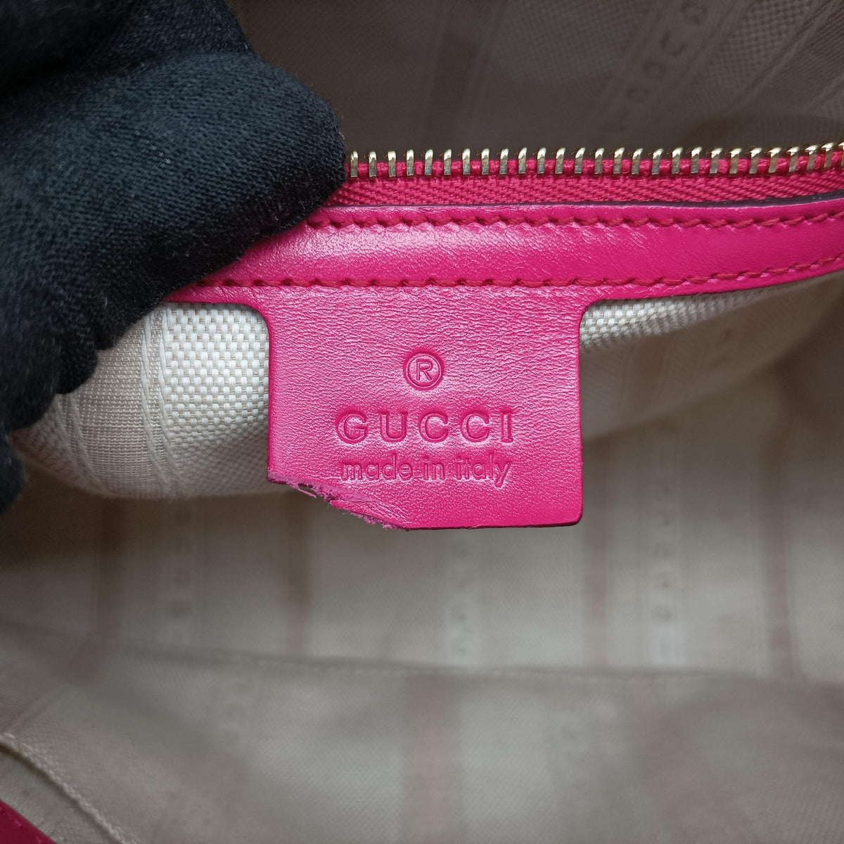 Pre-owned Gucci Bright Diamante Rose Leather 354224 shoulderbag | stylenewstar