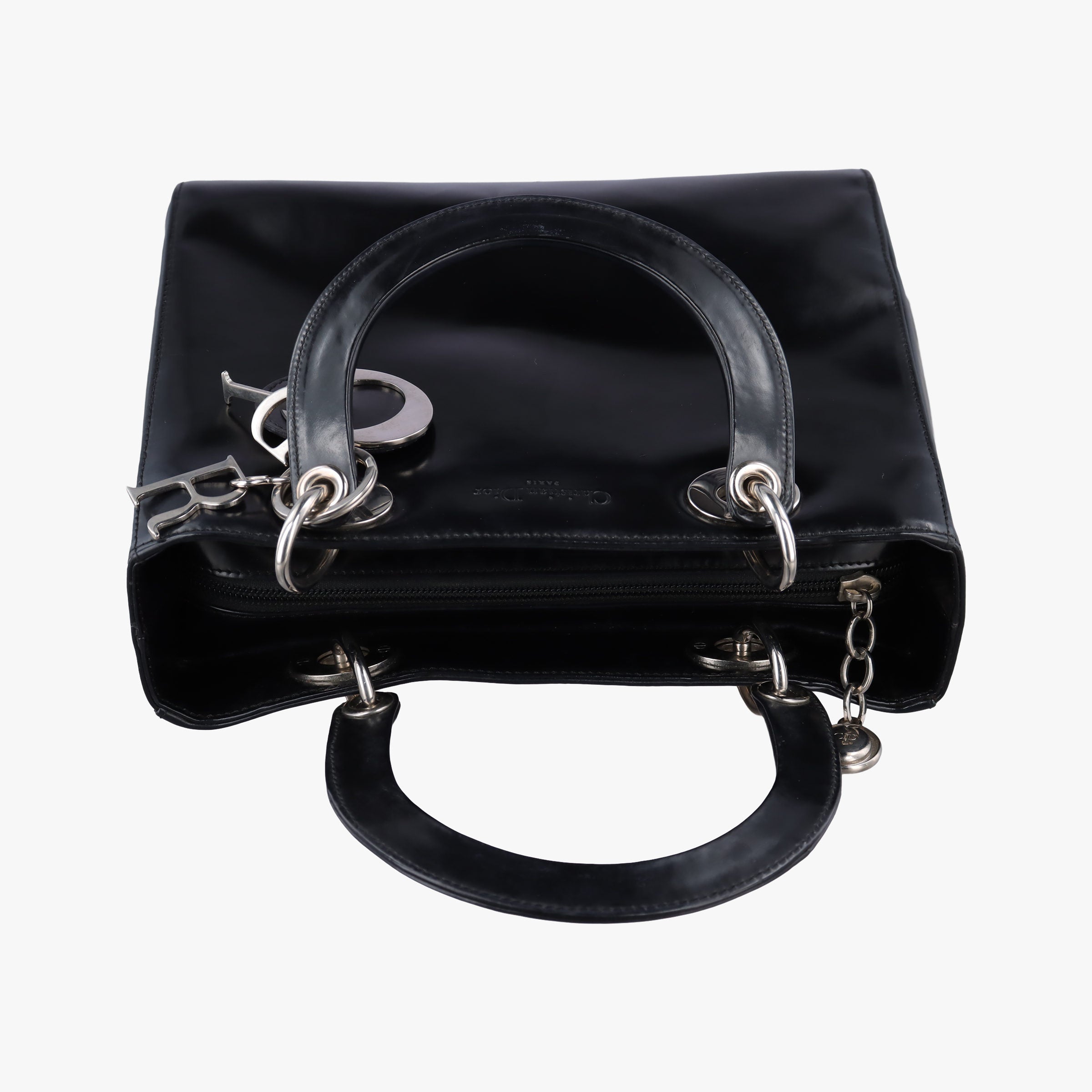 Pre-owned Christian Dior Lady Dior Black Leather  shoulderbag | stylenewstar