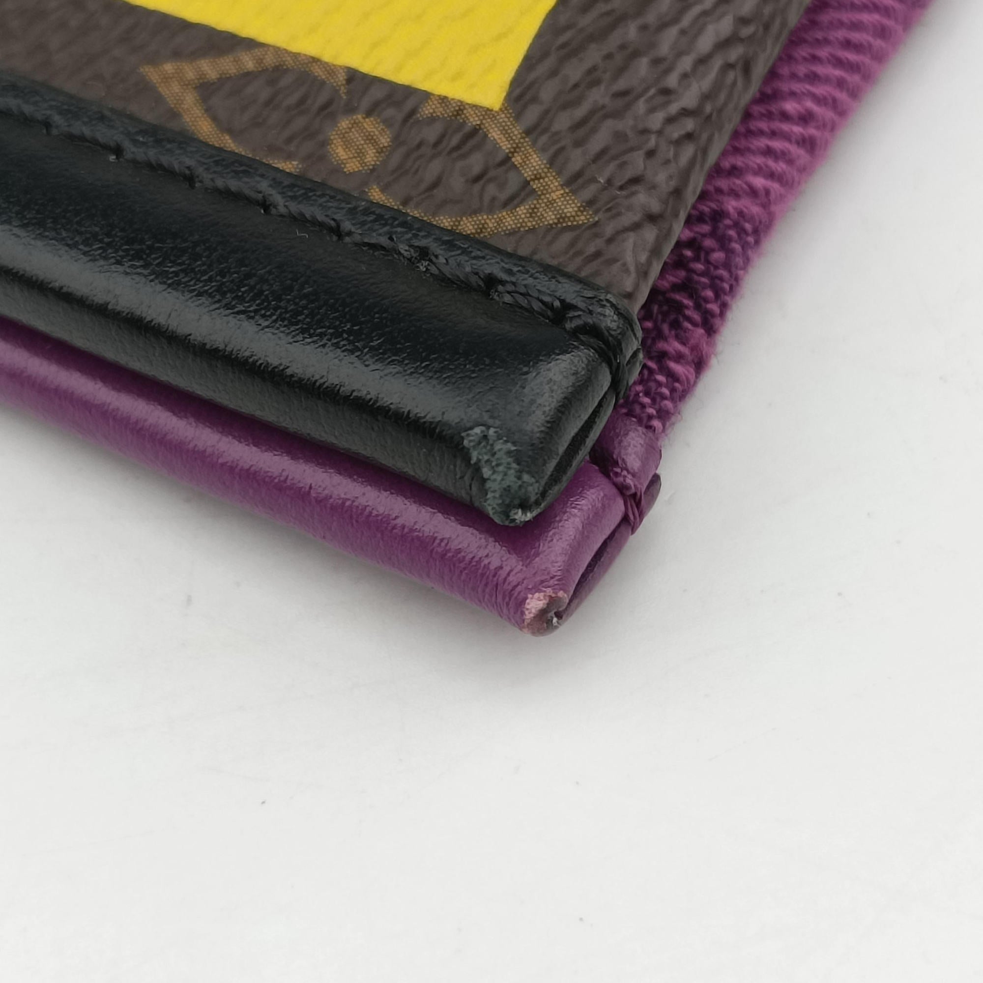 Pre-owned Louis Vuitton Flat Messenger purple x Brown Monogram Canvas x Denim M44641 shoulderbag | stylenewstar