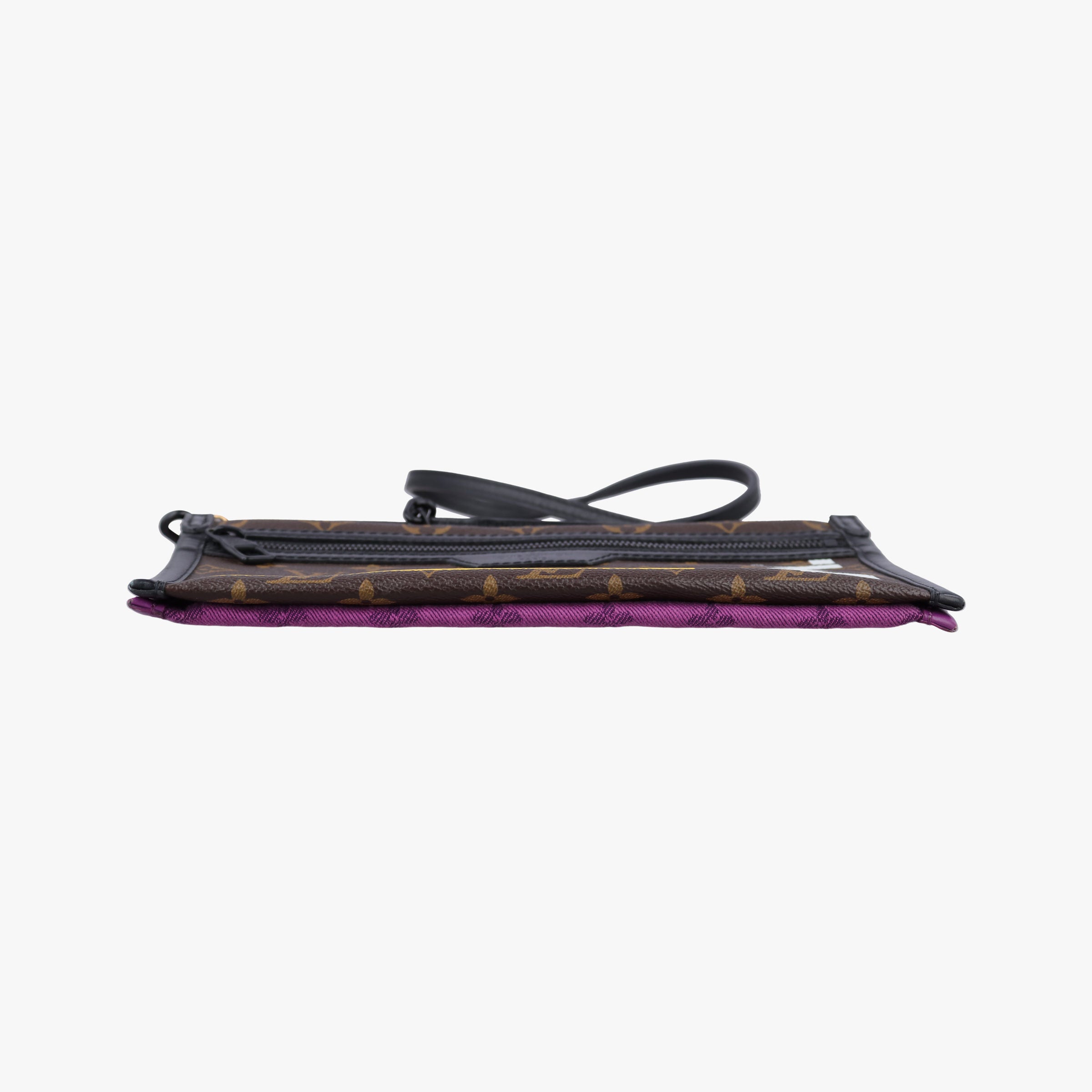 Pre-owned Louis Vuitton Flat Messenger purple x Brown Monogram Canvas x Denim M44641 shoulderbag | stylenewstar