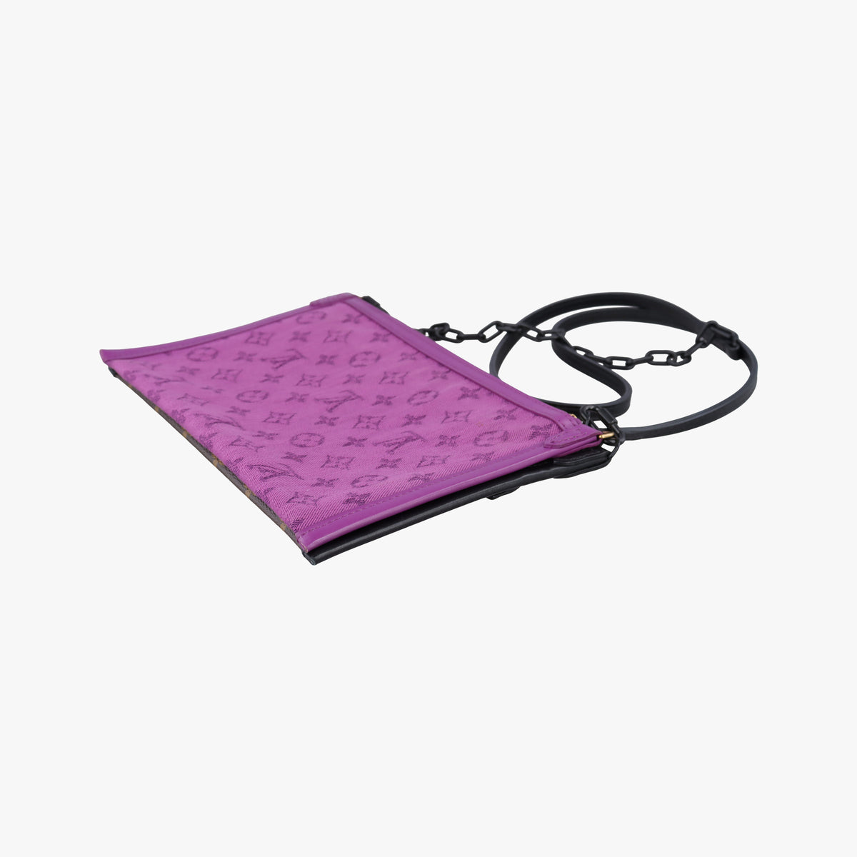 Pre-owned Louis Vuitton Flat Messenger purple x Brown Monogram Canvas x Denim M44641 shoulderbag | stylenewstar