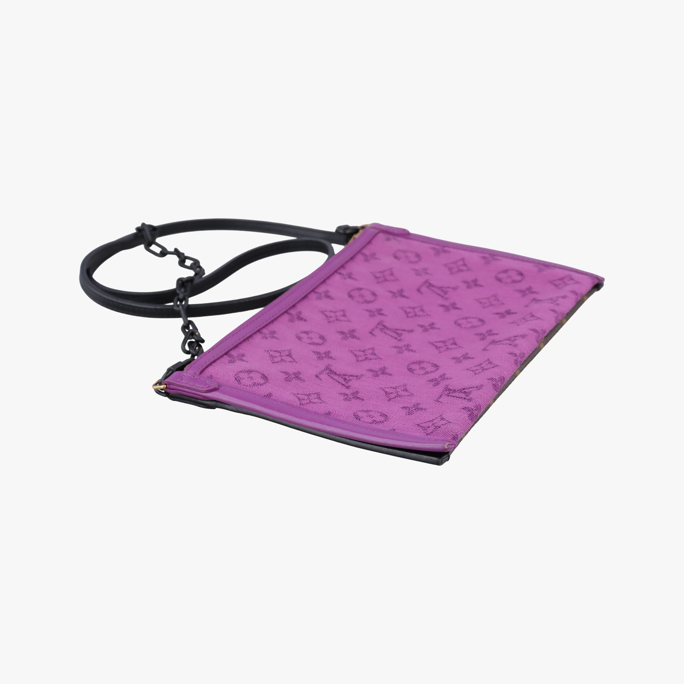 Pre-owned Louis Vuitton Flat Messenger purple x Brown Monogram Canvas x Denim M44641 shoulderbag | stylenewstar