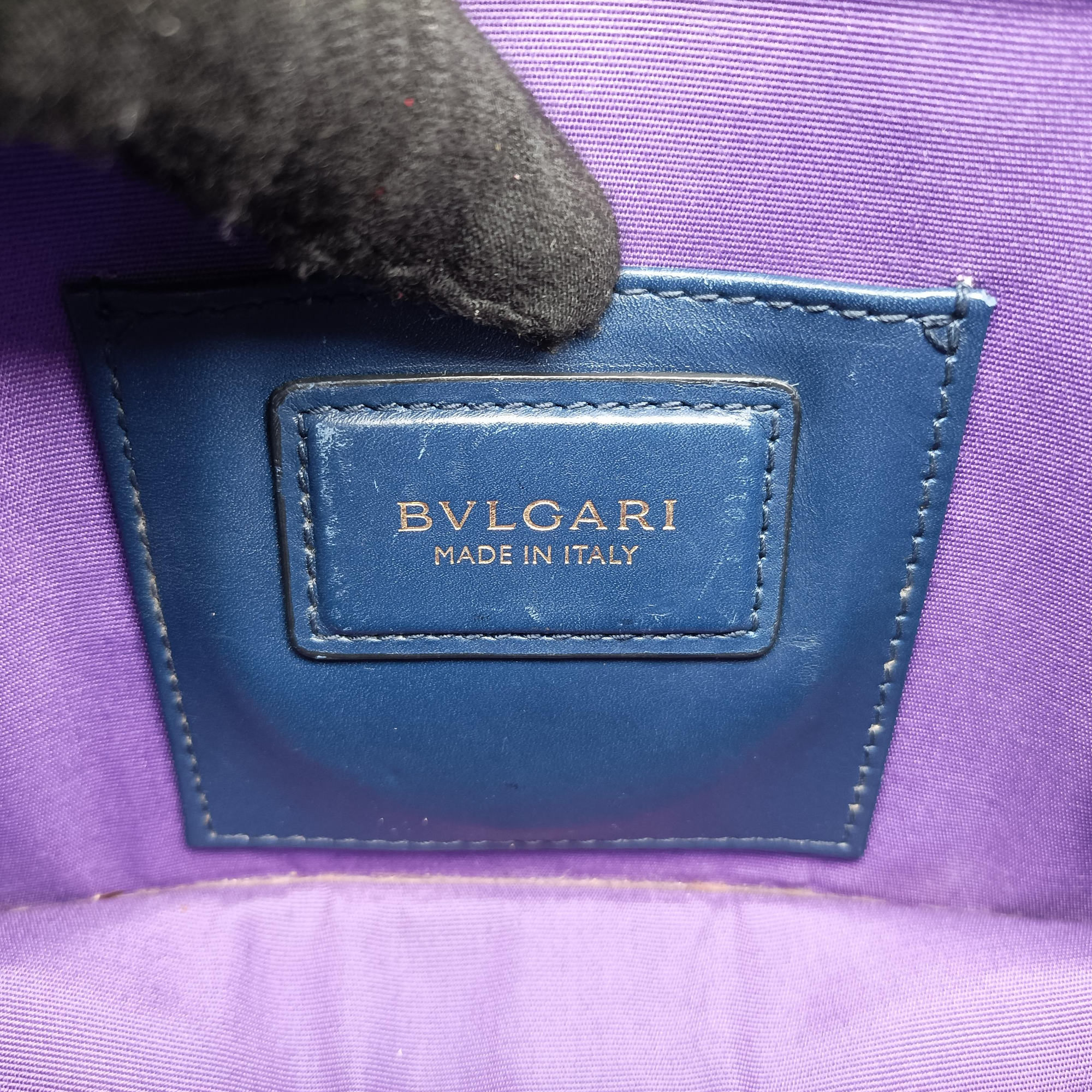 Pre-owned Bvlgari SERPENTI FOREVER Navy Leather  shoulderbag | stylenewstar