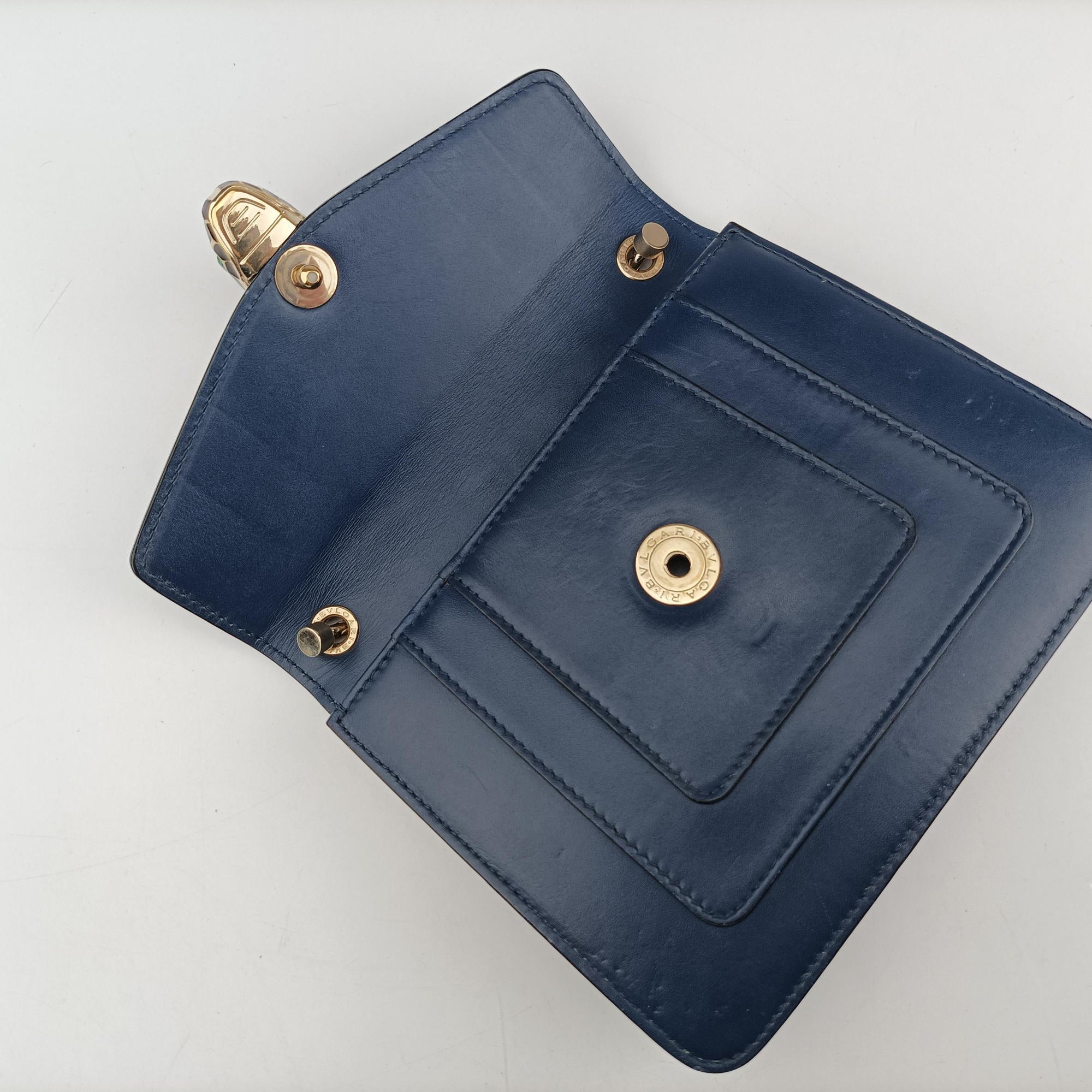 Pre-owned Bvlgari SERPENTI FOREVER Navy Leather  shoulderbag | stylenewstar