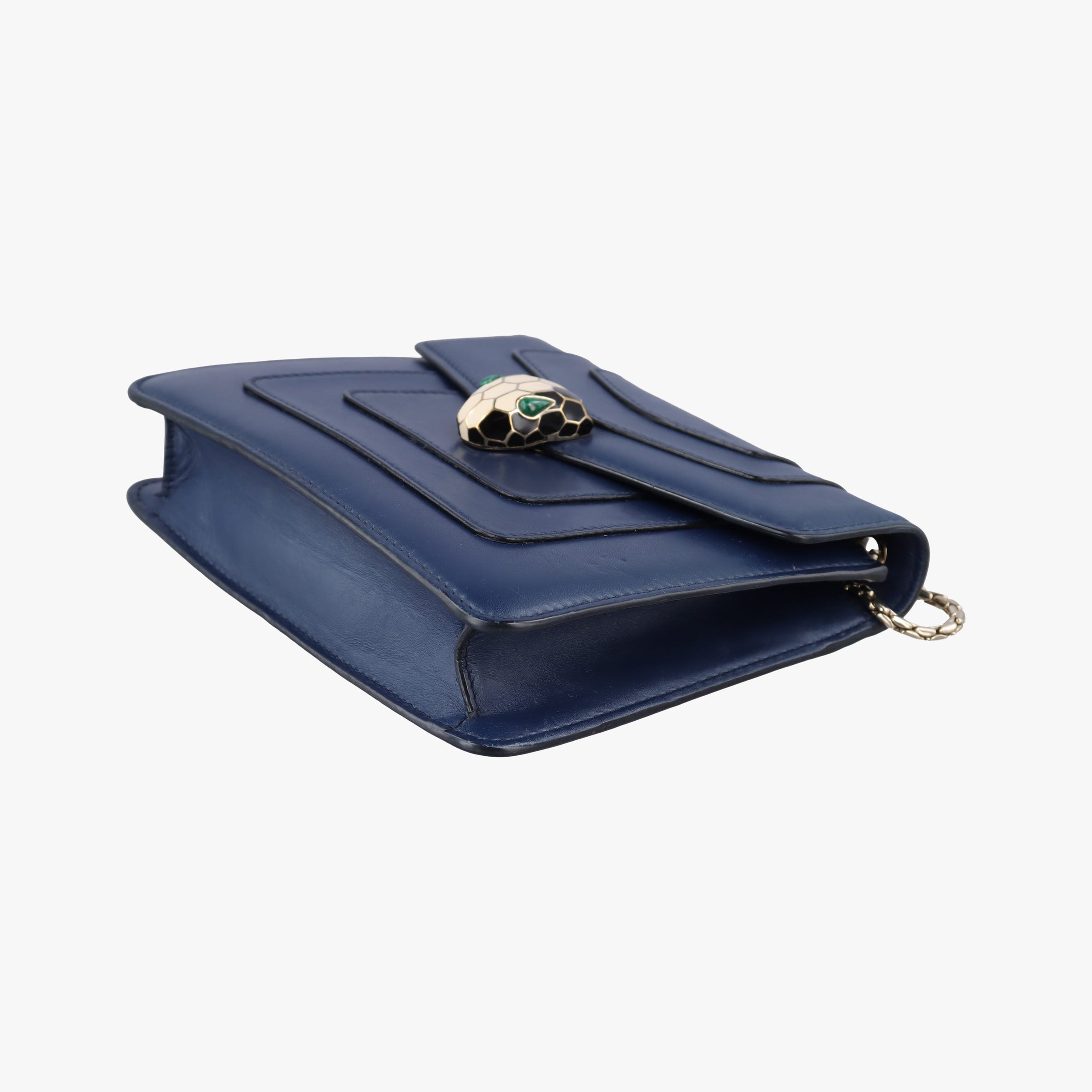 Pre-owned Bvlgari SERPENTI FOREVER Navy Leather  shoulderbag | stylenewstar
