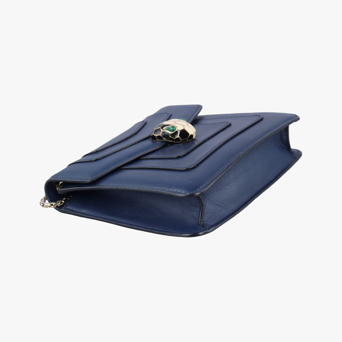 Pre-owned Bvlgari SERPENTI FOREVER Navy Leather  shoulderbag | stylenewstar