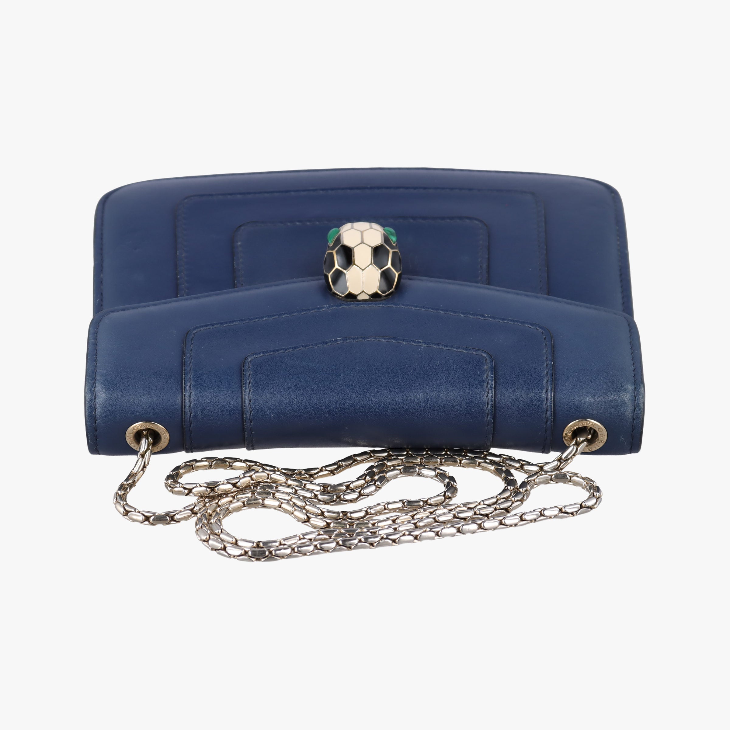 Pre-owned Bvlgari SERPENTI FOREVER Navy Leather  shoulderbag | stylenewstar