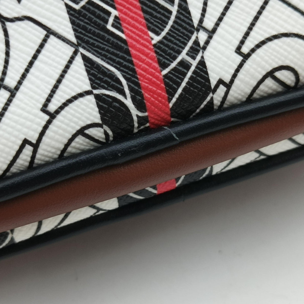 Pre-owned Burberry Bridle Stripe Brown×Multicolour PVC coated canvas x leather  shoulderbag | stylenewstar