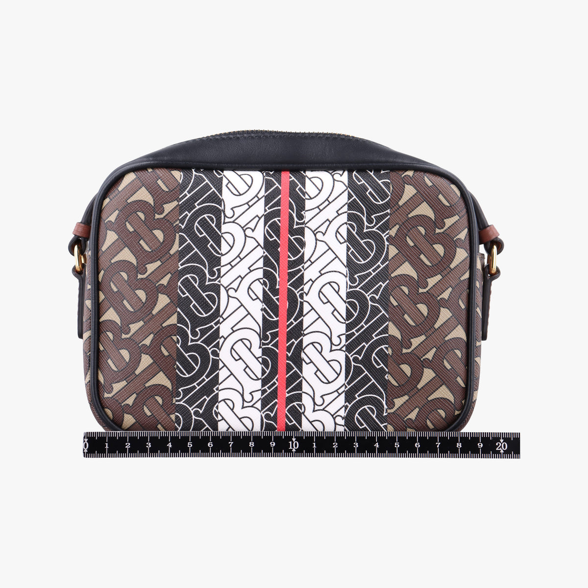 Pre-owned Burberry Bridle Stripe Brown×Multicolour PVC coated canvas x leather  shoulderbag | stylenewstar
