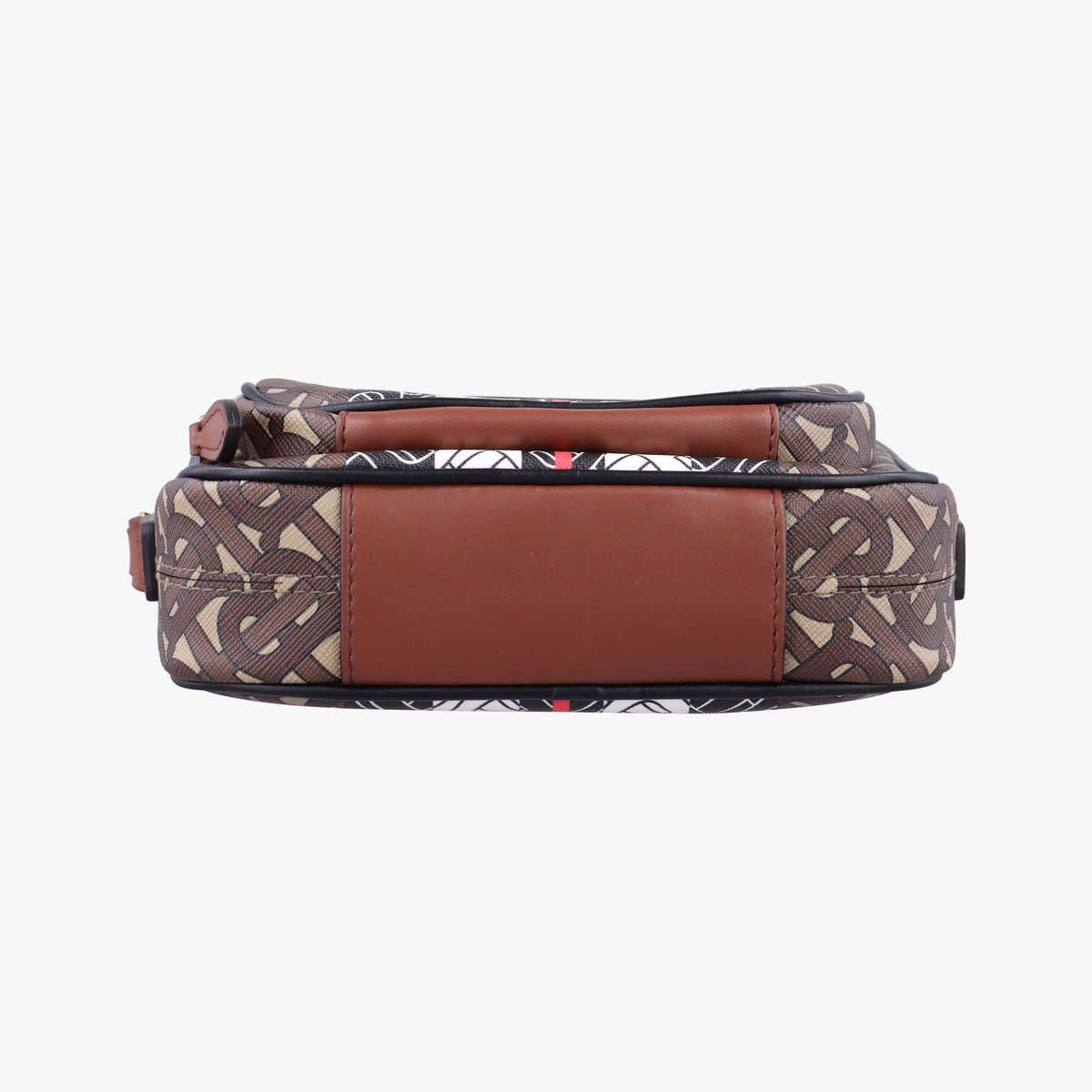 Pre-owned Burberry Bridle Stripe Brown×Multicolour PVC coated canvas x leather  shoulderbag | stylenewstar
