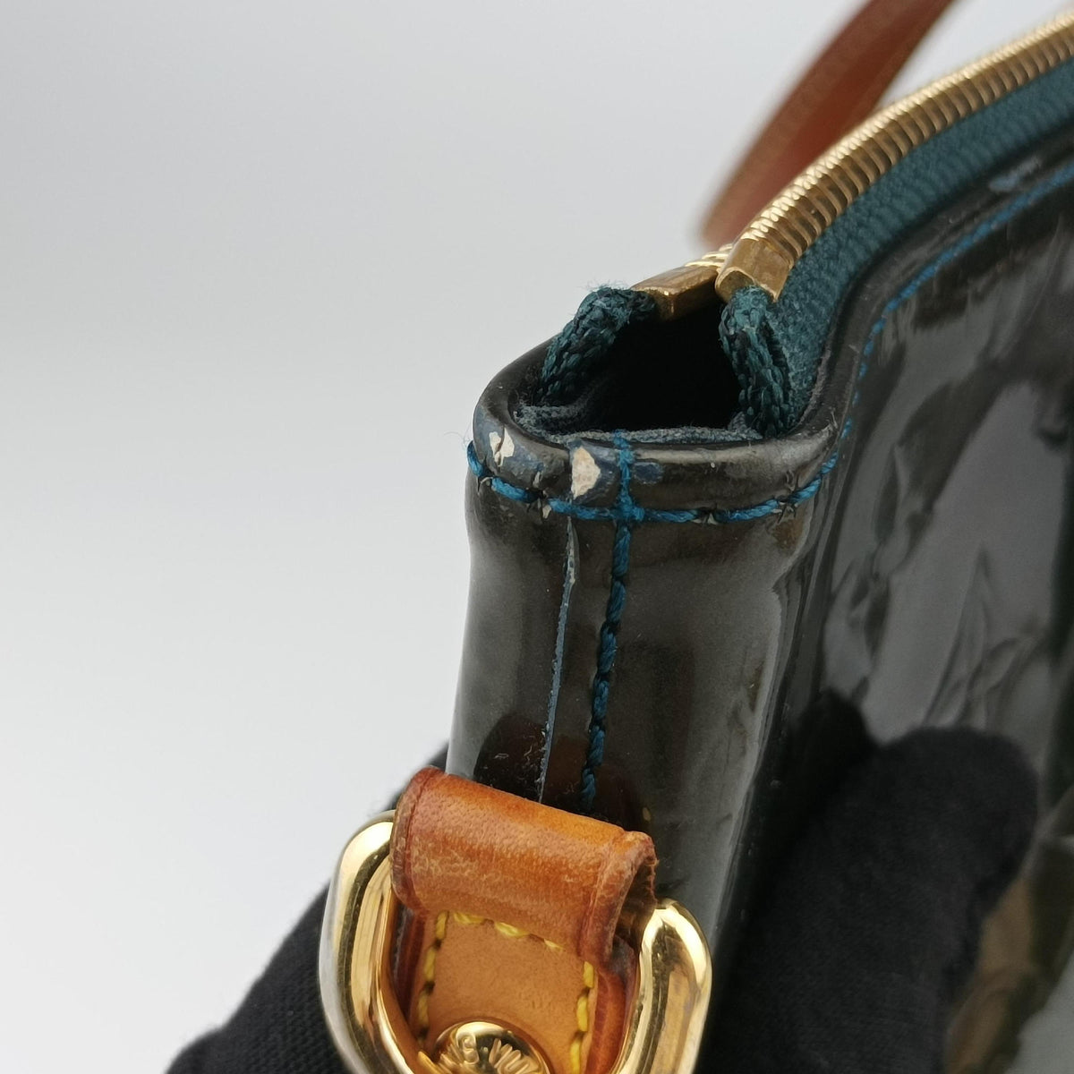 Pre-owned Louis Vuitton BellevuePM BLEU NUIT Vernis M93673 handbag | stylenewstar