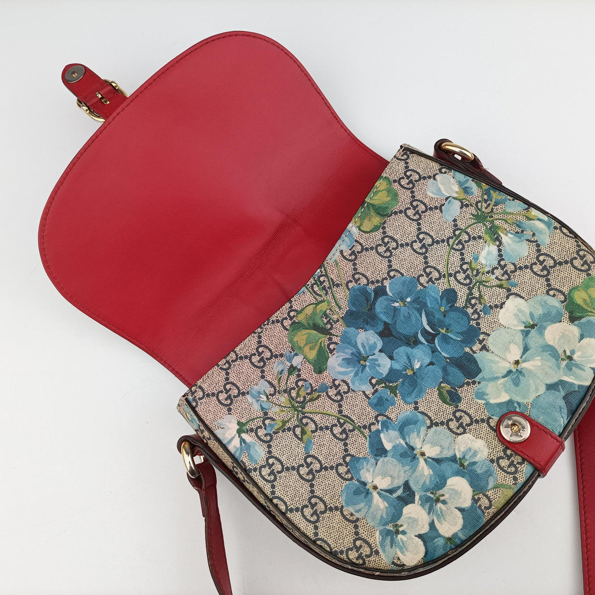 Pre-owned Gucci GG Blooms beige×Multicolour PVC coated canvas×Leather 432150 shoulderbag | stylenewstar