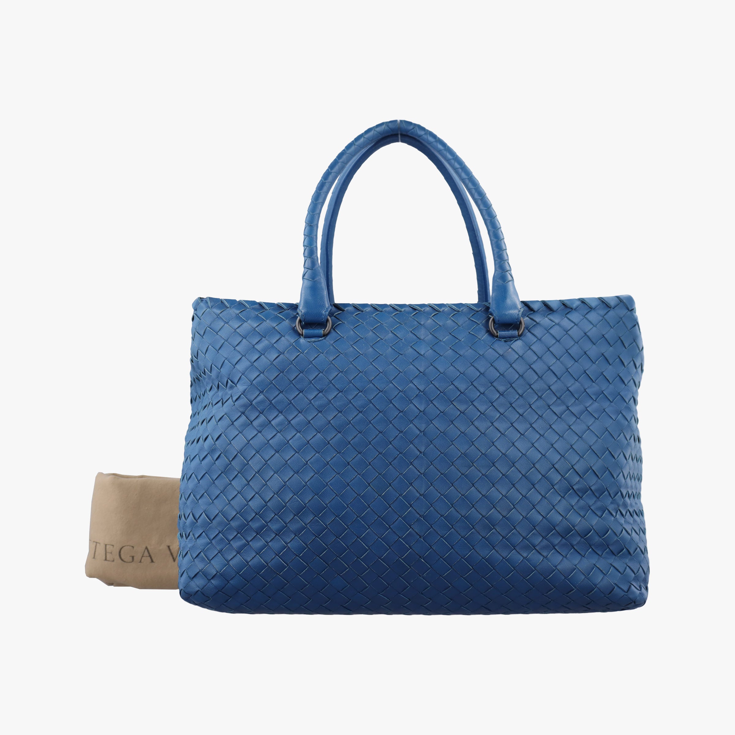 Pre-owned Bottega Veneta Intrecciato Blue lambskin  handbag | stylenewstar