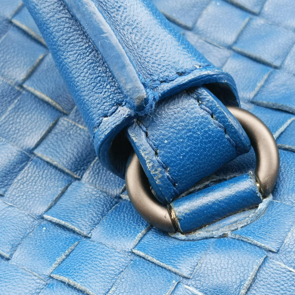 Pre-owned Bottega Veneta Intrecciato Blue lambskin  handbag | stylenewstar