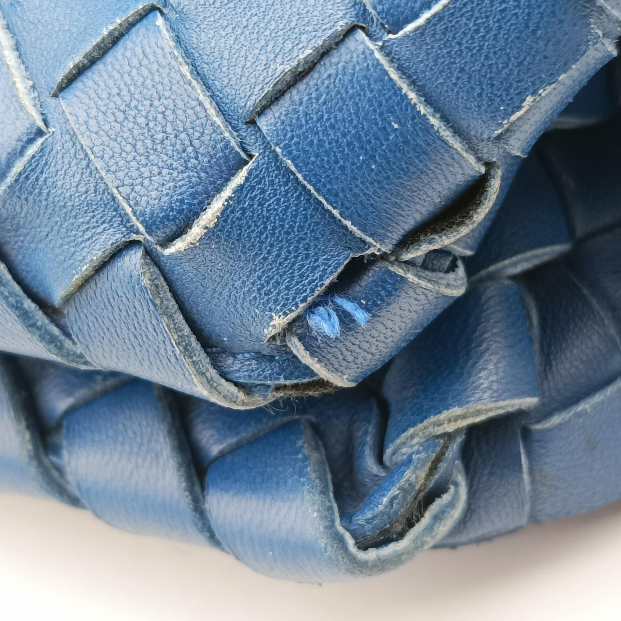 Pre-owned Bottega Veneta Intrecciato Blue lambskin  handbag | stylenewstar