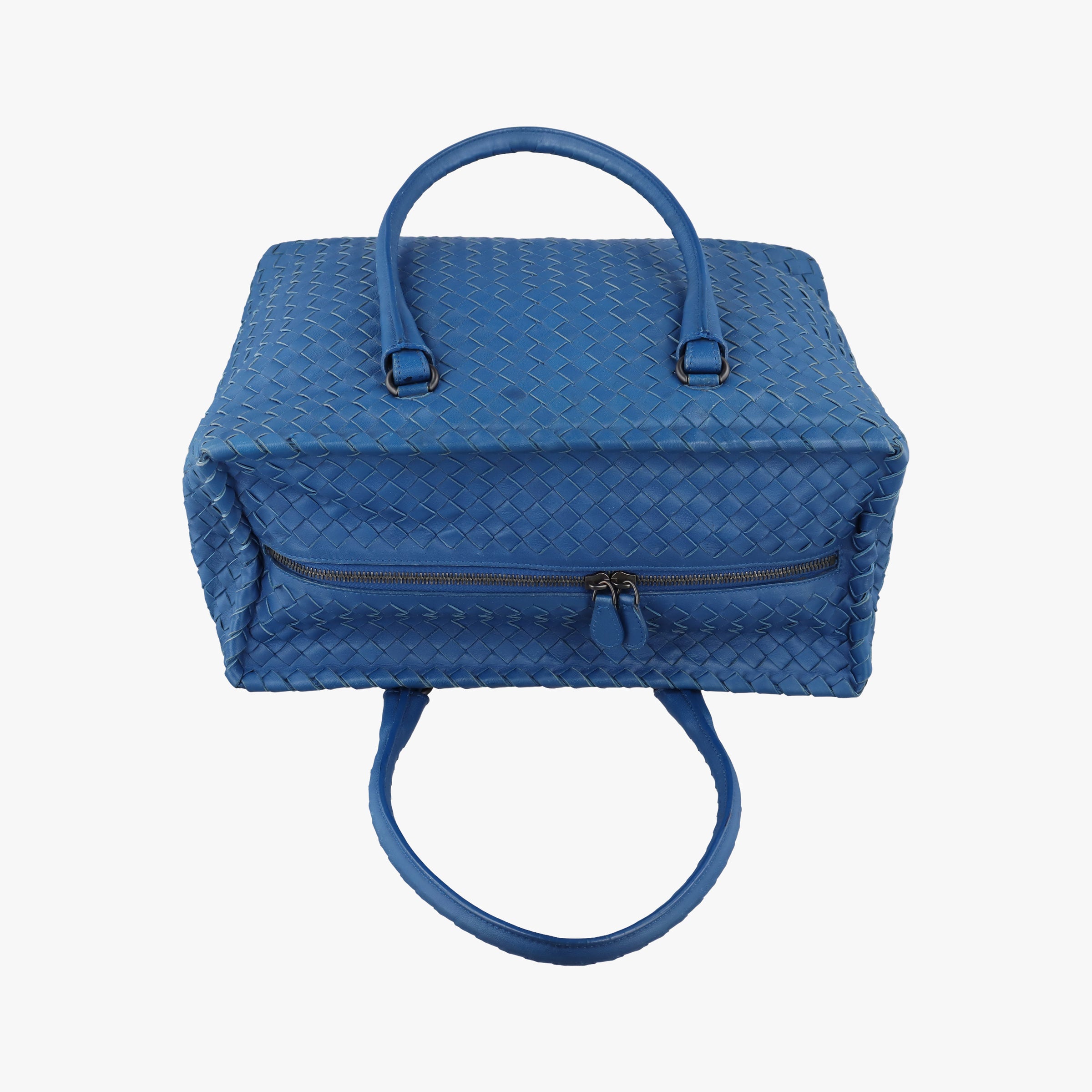 Pre-owned Bottega Veneta Intrecciato Blue lambskin  handbag | stylenewstar