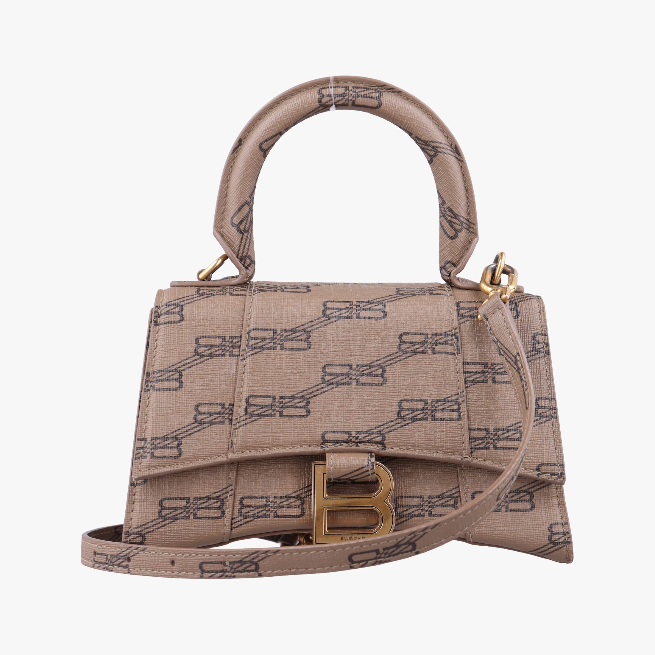 Vintage Balenciaga Hourglass XS BB monogram Brown PVCcoated canvas  shoulderbag | stylenewstar