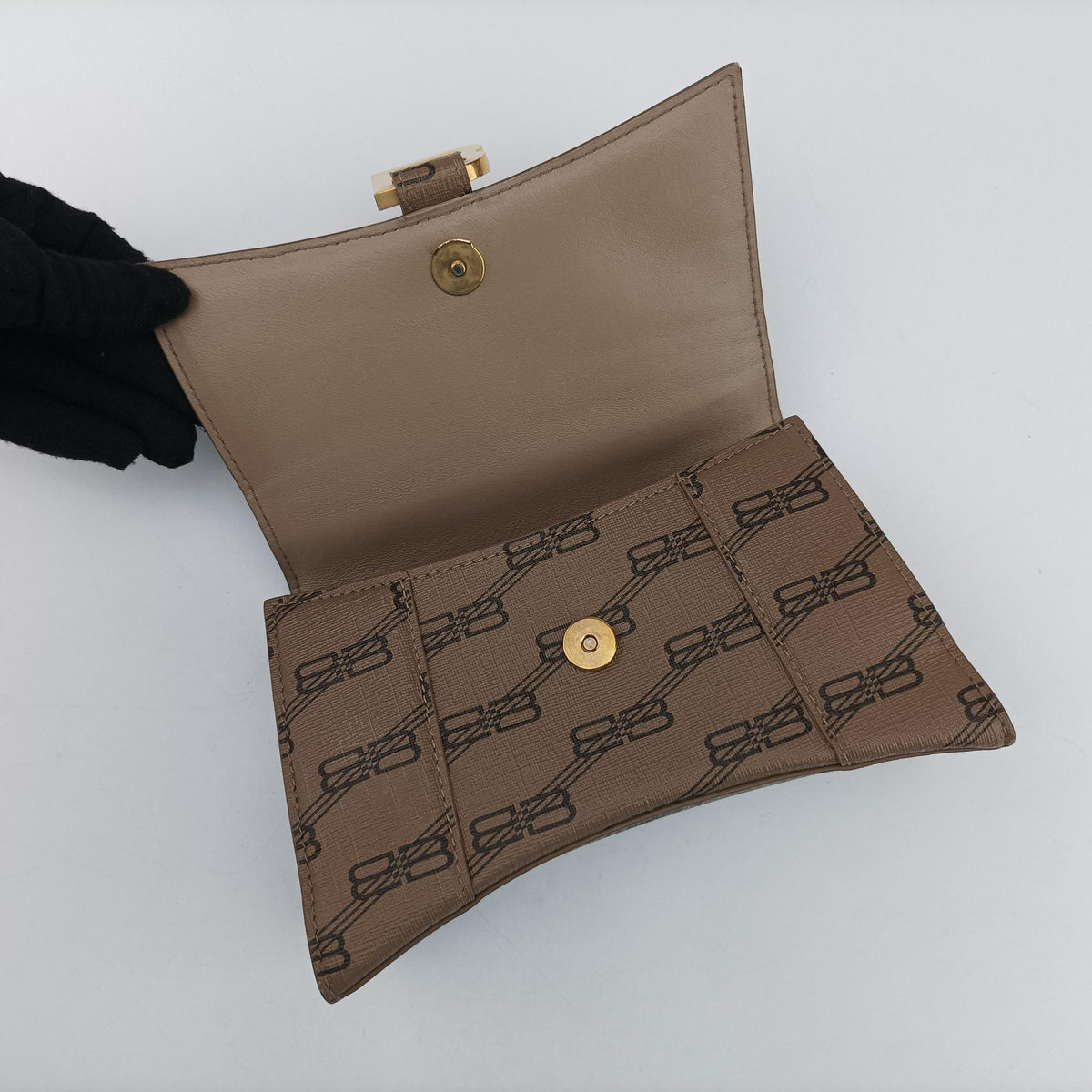 Vintage Balenciaga Hourglass XS BB monogram Brown PVCcoated canvas  shoulderbag | stylenewstar