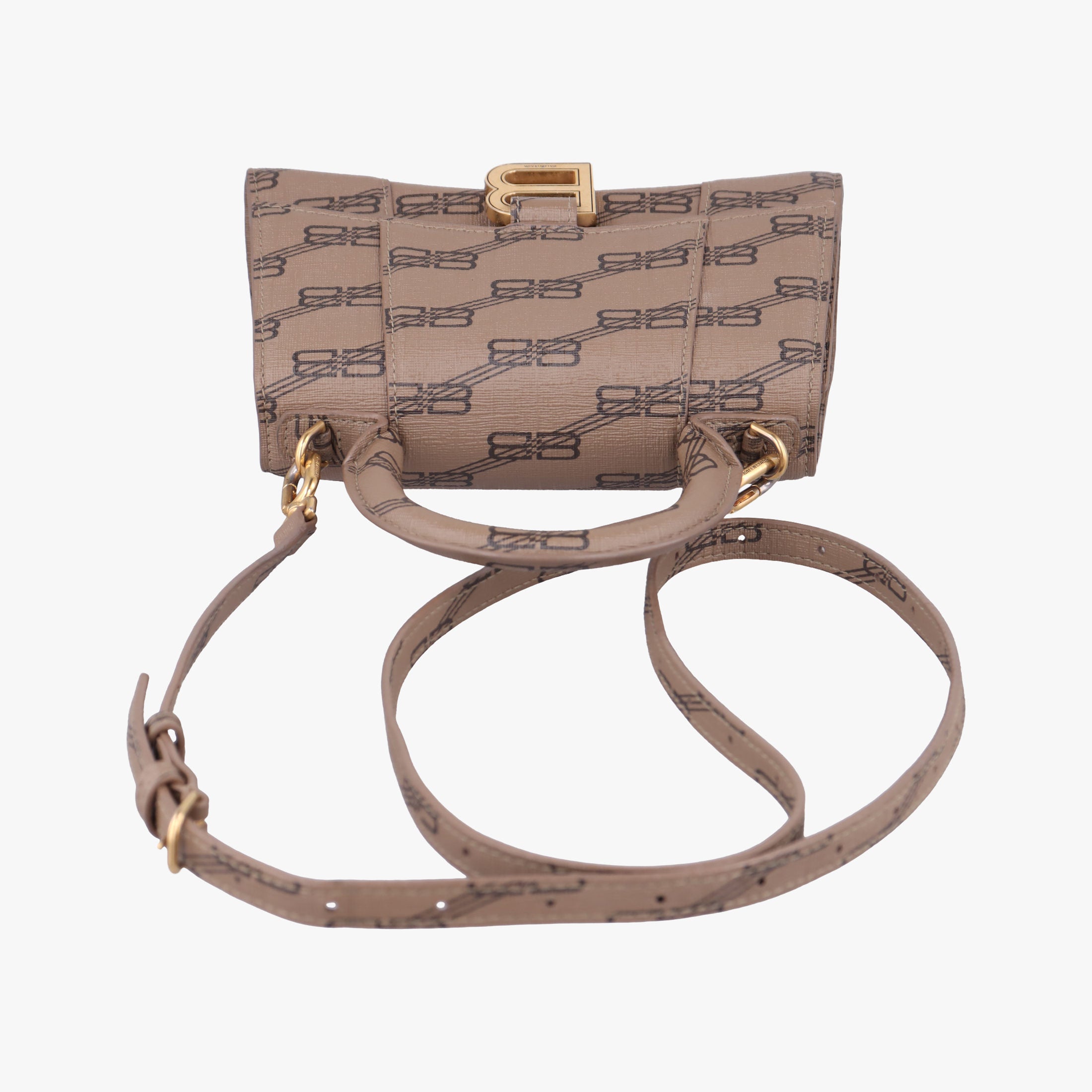 Vintage Balenciaga Hourglass XS BB monogram Brown PVCcoated canvas  shoulderbag | stylenewstar