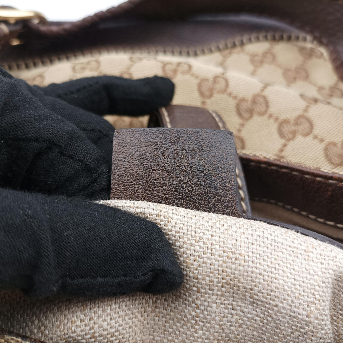 Secondhand Gucci New Jackie Beige×Brown canvas×Leather 246907 handbag | stylenewstar