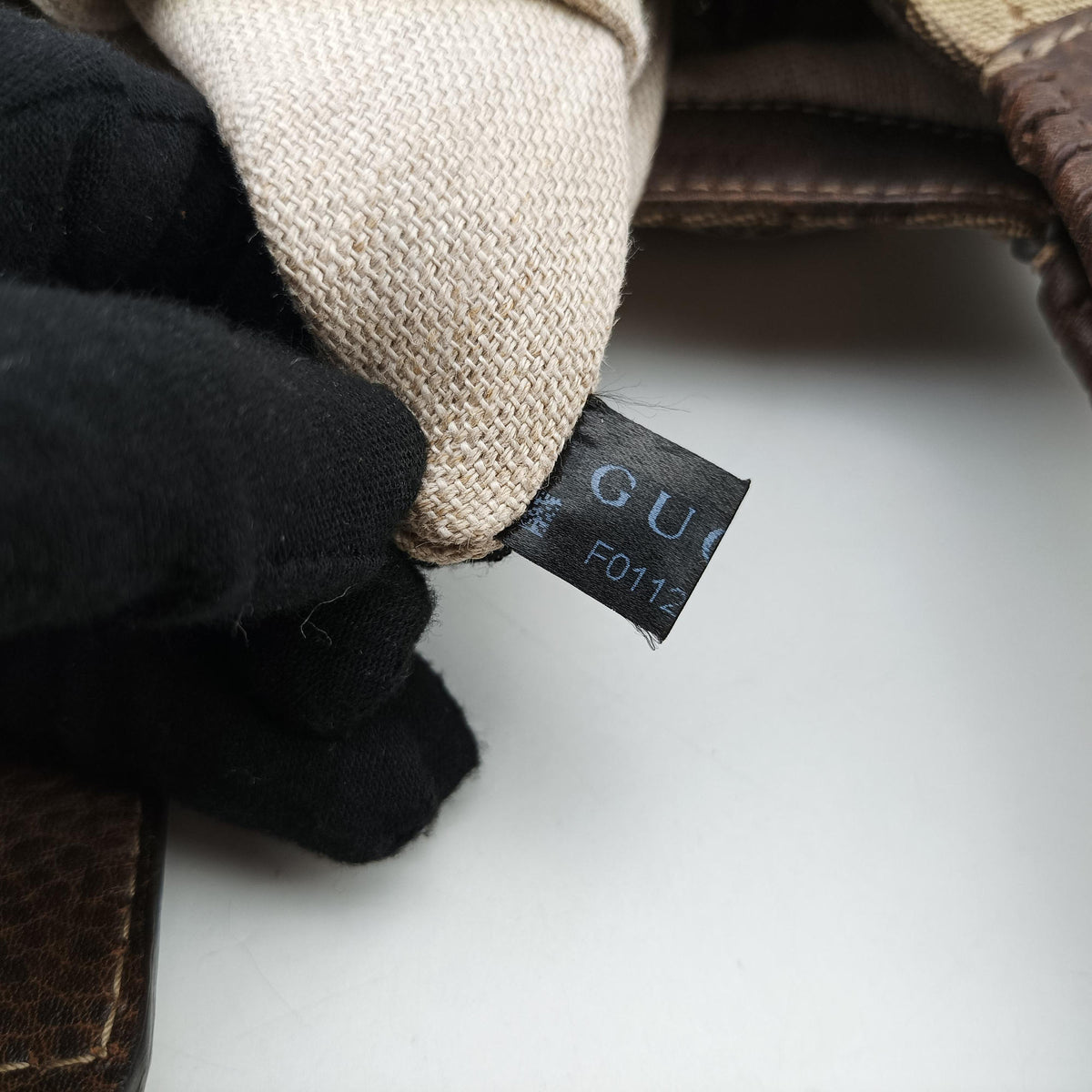 Secondhand Gucci New Jackie Beige×Brown canvas×Leather 246907 handbag | stylenewstar