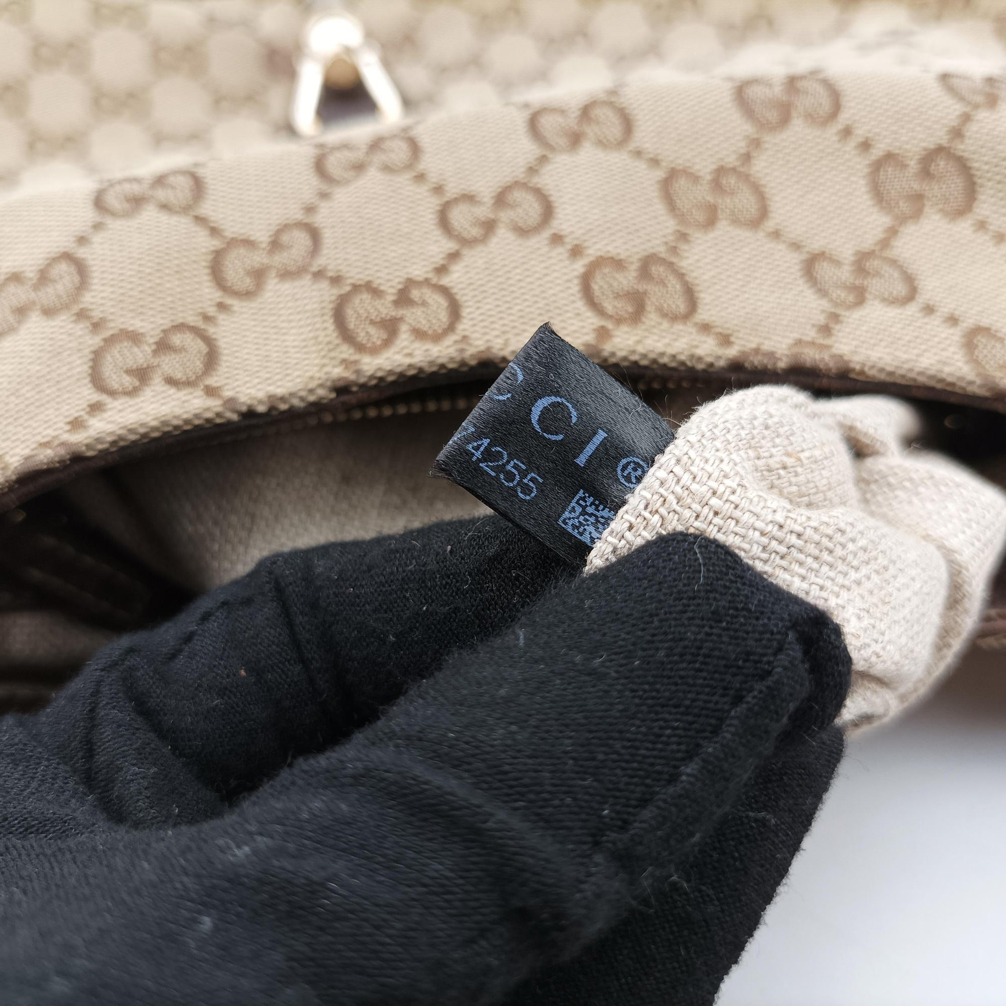 Pre-owned Gucci New Jackie Beige×Brown canvas×Leather 246907 handbag | stylenewstar