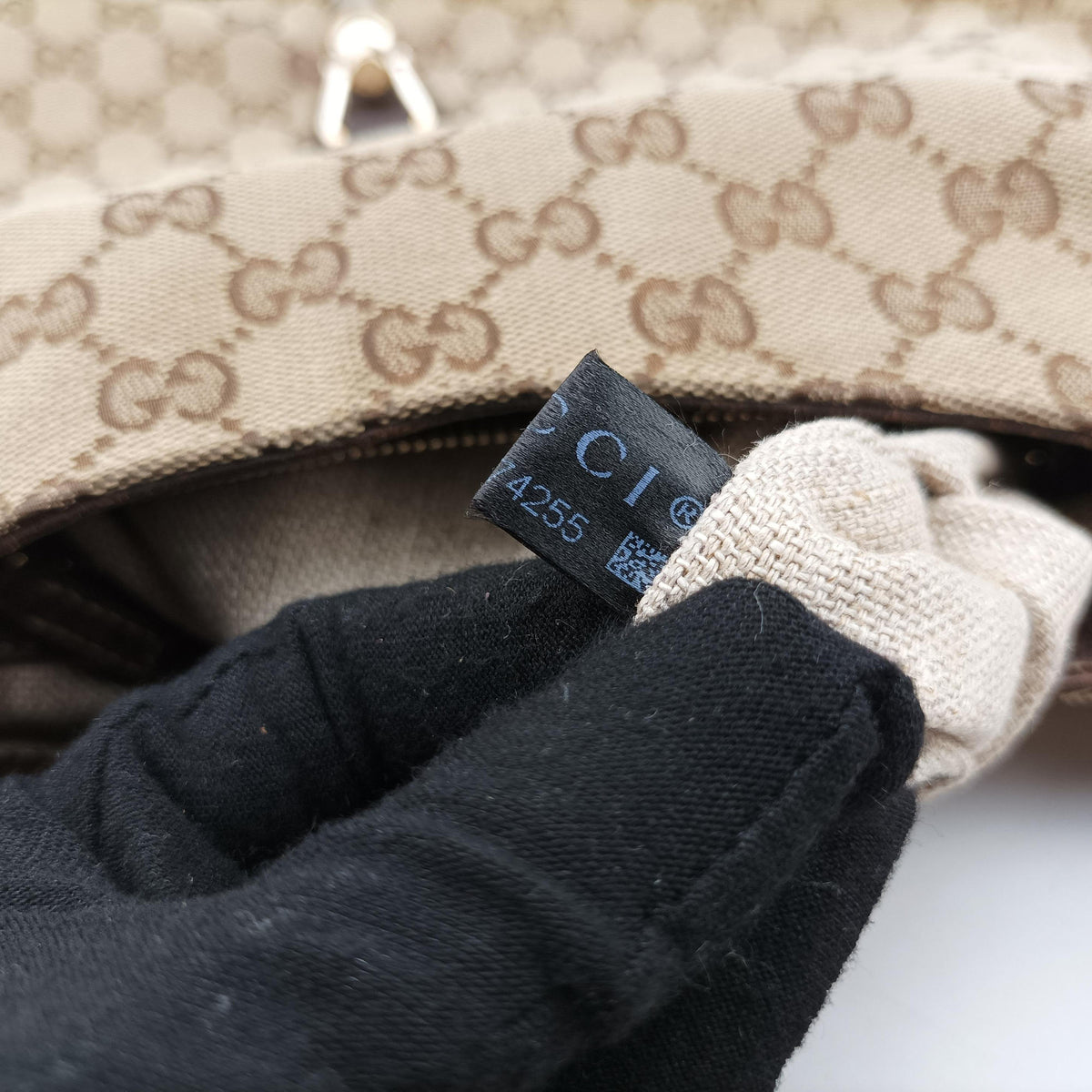 Secondhand Gucci New Jackie Beige×Brown canvas×Leather 246907 handbag | stylenewstar