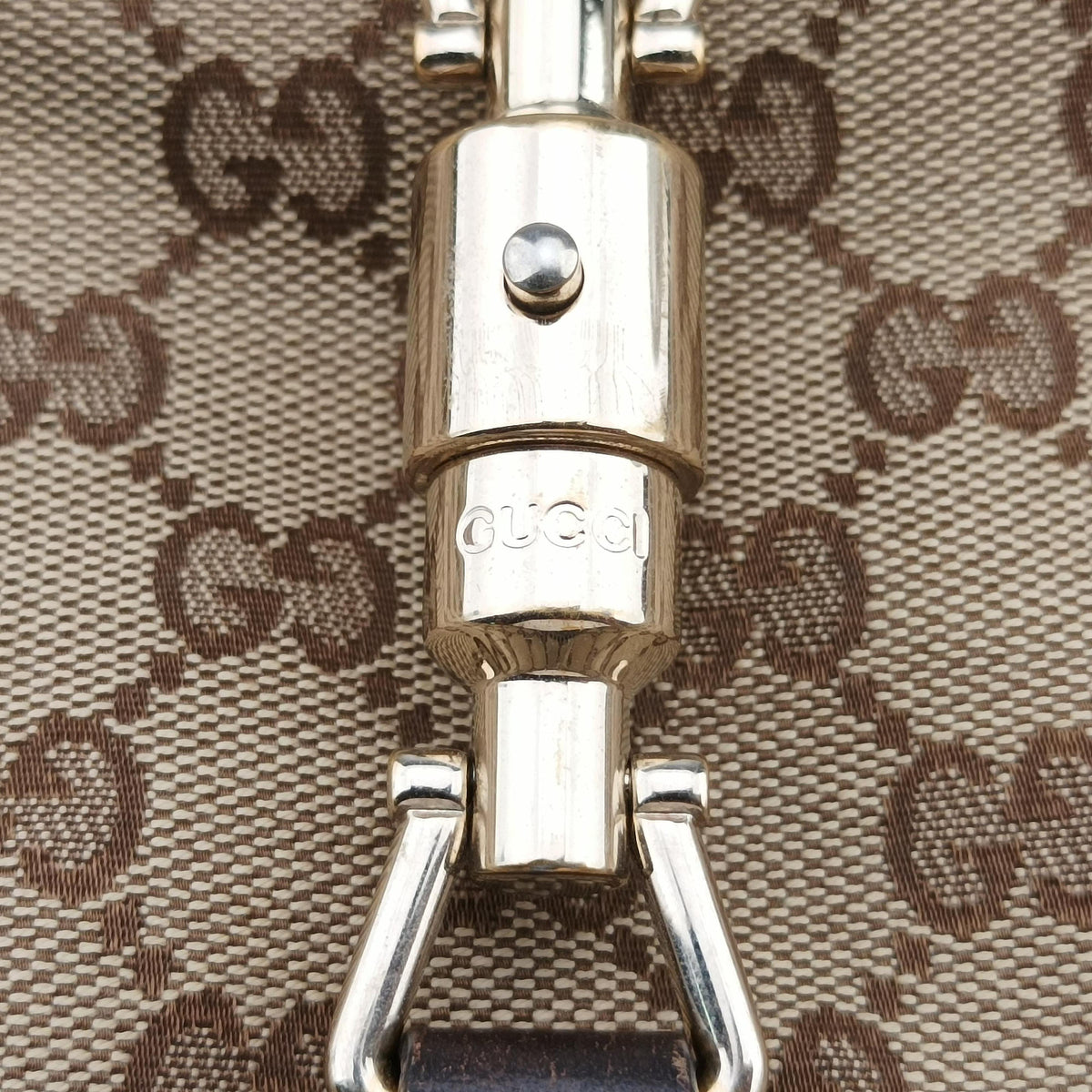 Secondhand Gucci New Jackie Beige×Brown canvas×Leather 246907 handbag | stylenewstar