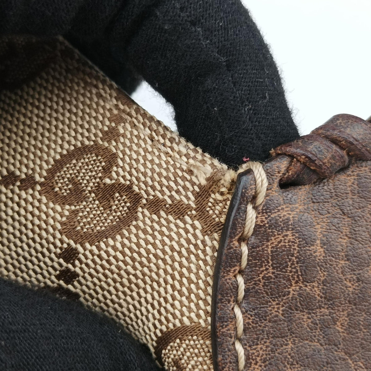 Secondhand Gucci New Jackie Beige×Brown canvas×Leather 246907 handbag | stylenewstar